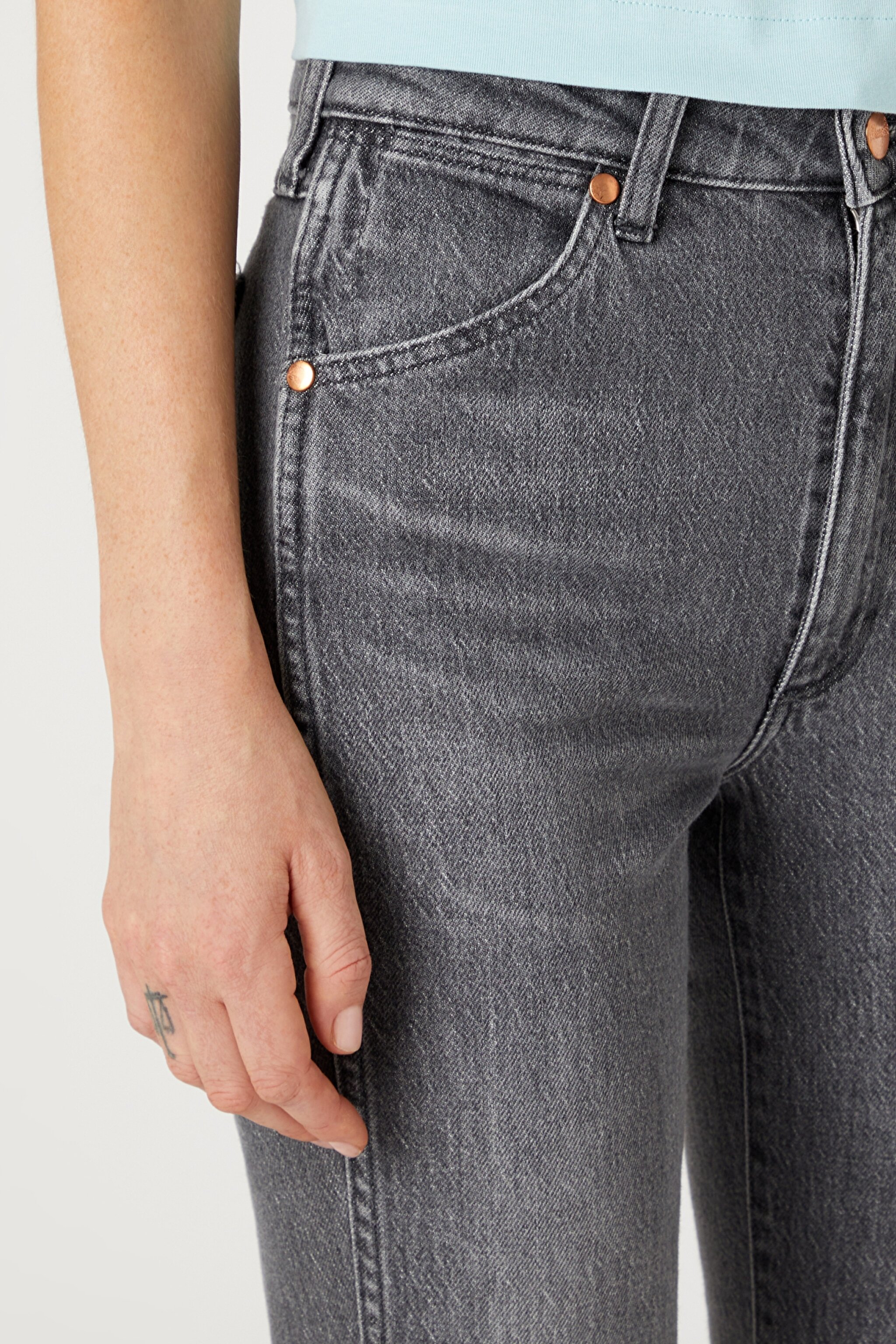 Walker Fit Dar Kesim Normal Bel Esnek Jean Kot Pantolon - Black Forest-W2HC4129T (görsel 3)