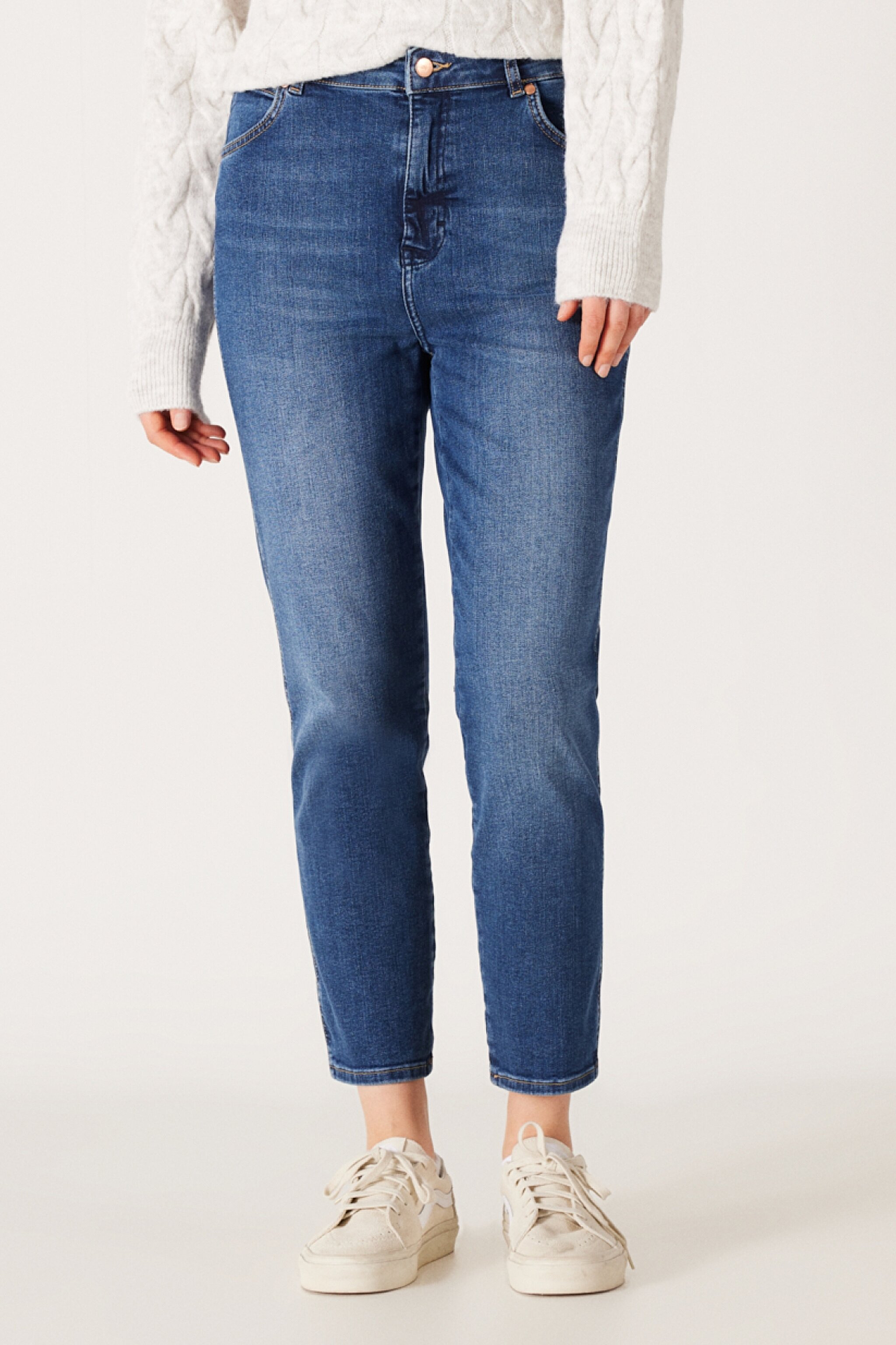 Slim Fit Dar Kesim Yüksek Bel Mavi Esnek Walker Jean Kot Pantolon