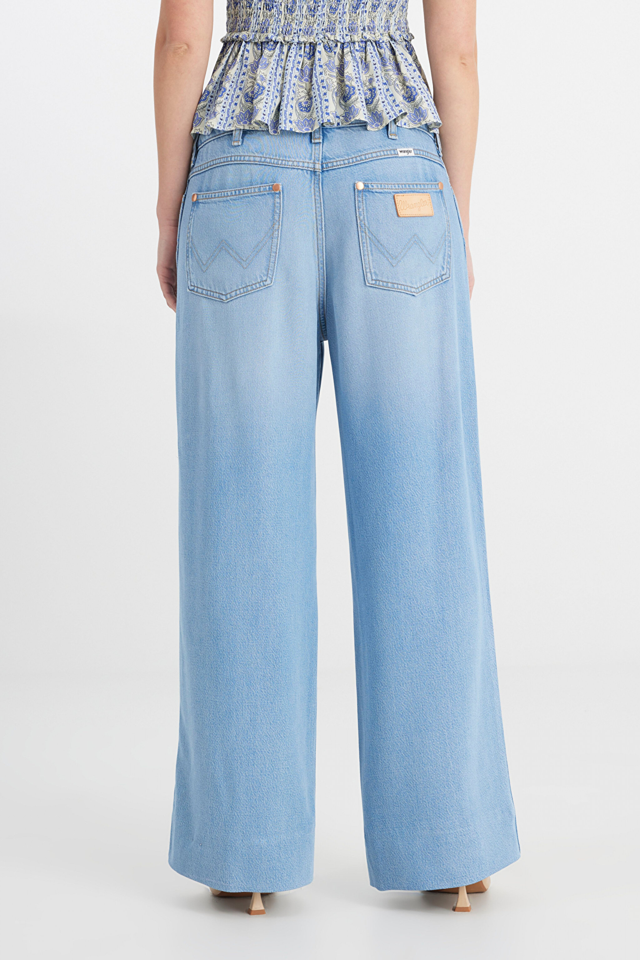 Wide Leg Fit Yüksek Bel Geniş Paça Mavi Jean Kot Pantolon - Promises Kept-W2HD205280F09 (görsel 6)