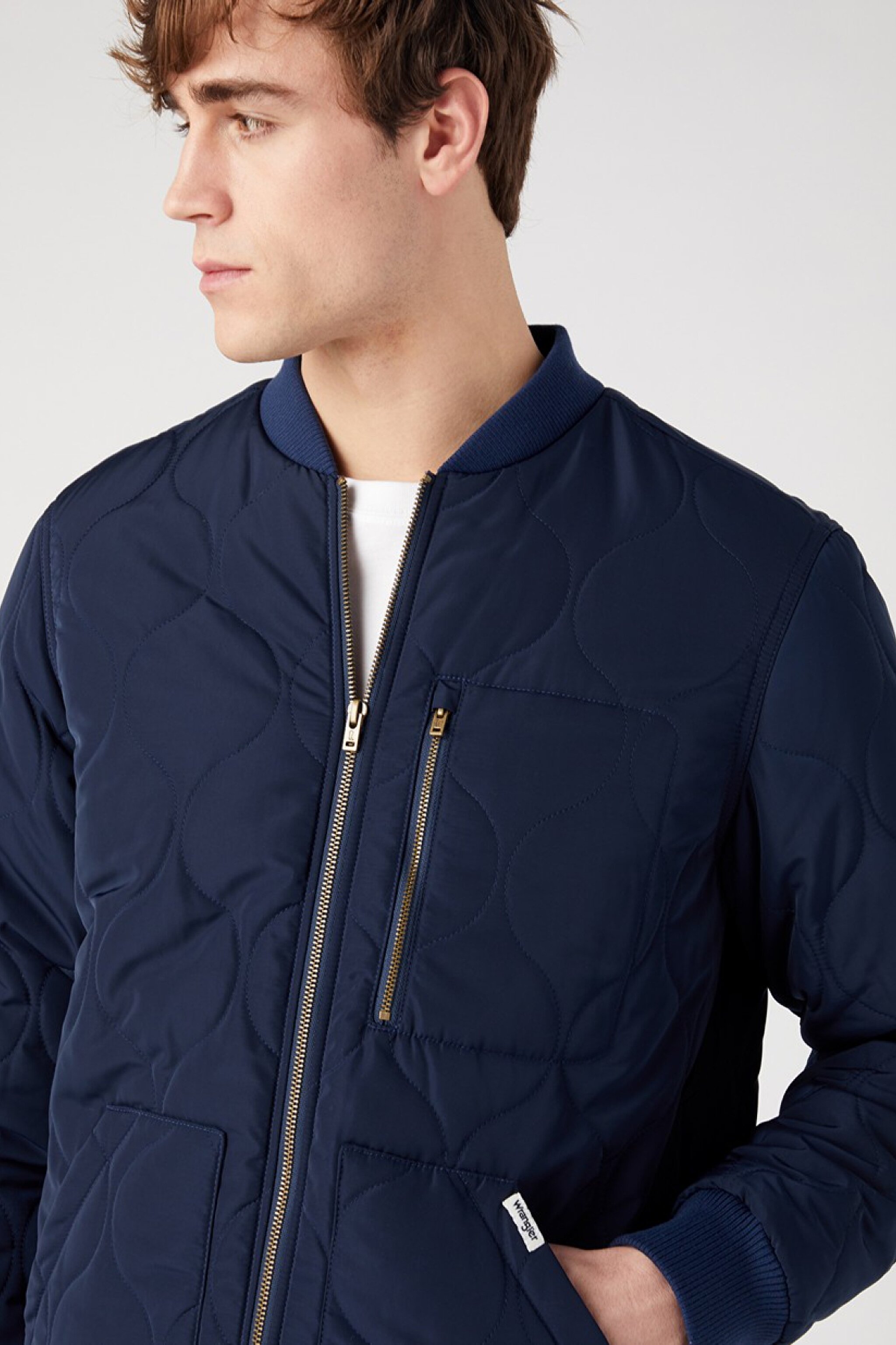 Regular Fit Normal Kesim Sherpa Yaka Kapitone Lacivert Mont - Navy-W40KWU114 (görsel 2)