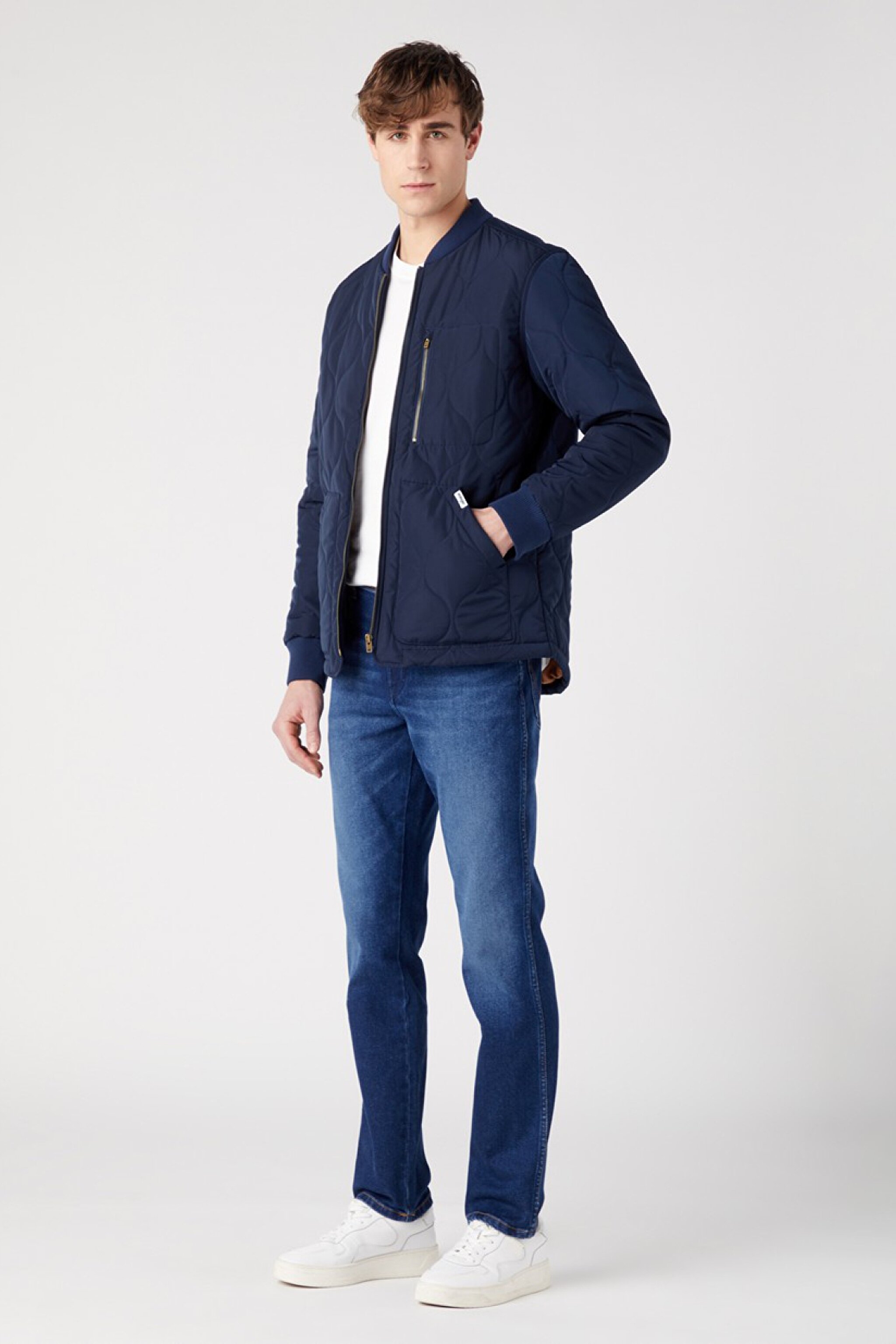 Regular Fit Normal Kesim Sherpa Yaka Kapitone Lacivert Mont - Navy-W40KWU114 (görsel 3)