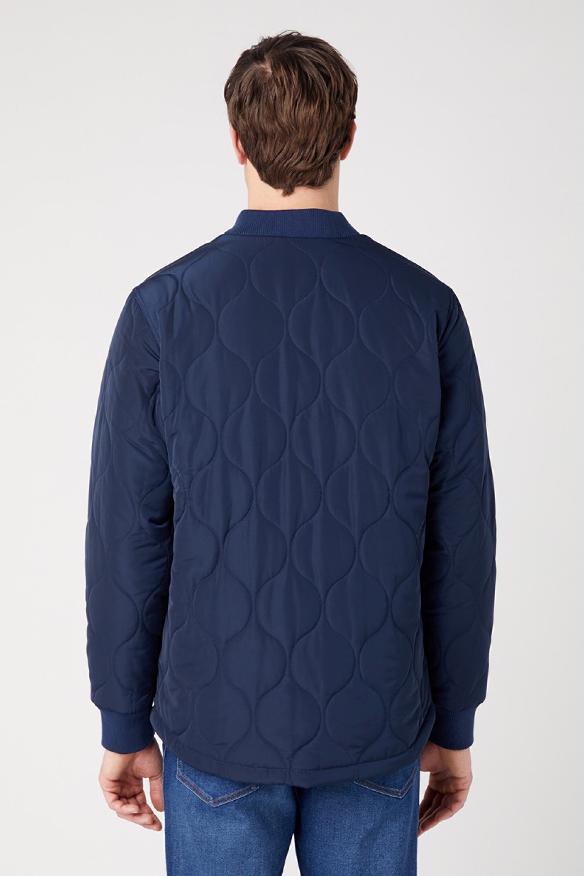 Regular Fit Normal Kesim Sherpa Yaka Kapitone Lacivert Mont - Navy-W40KWU114 (görsel 4)