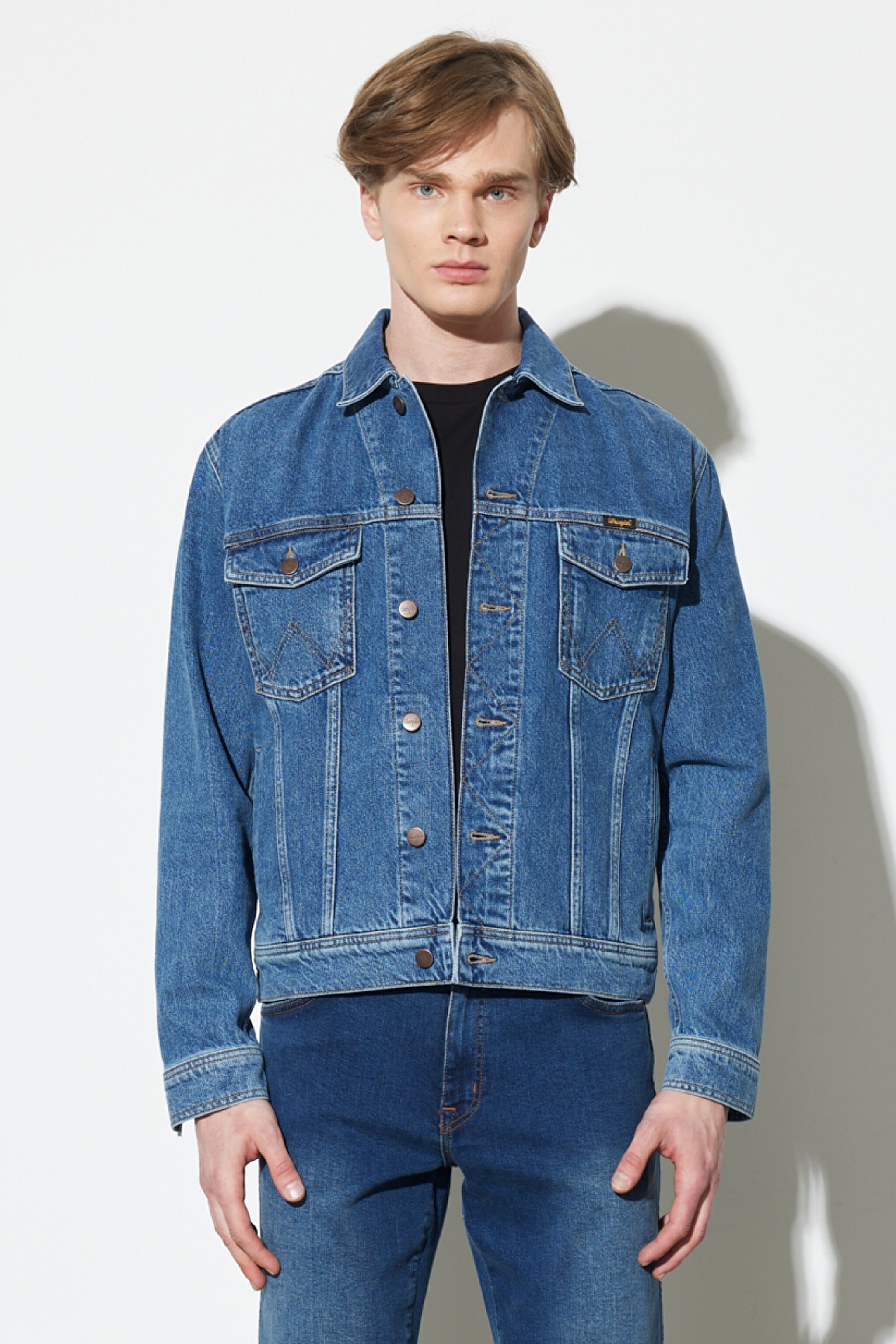 Trucker Regular Fit Normal Kesim %100 Pamuk Mavi Jean Kot Ceket - Limbo-W410EL44K