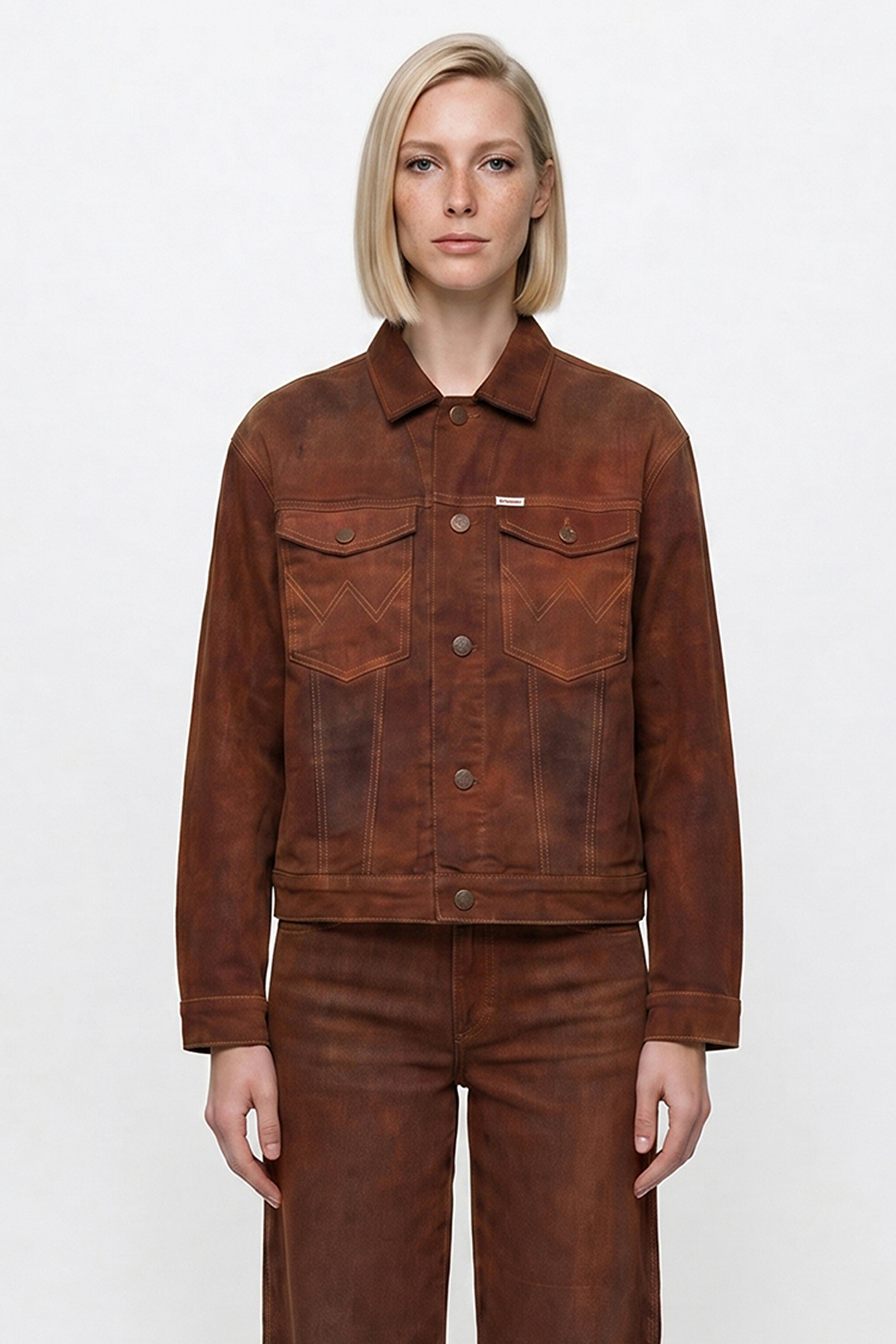 Pamuklu Relaxed Fit Rahat Kesim Gömlek Yaka Cepli Ceket - Cinnamon Chill-W42P210349991 (görsel 2)