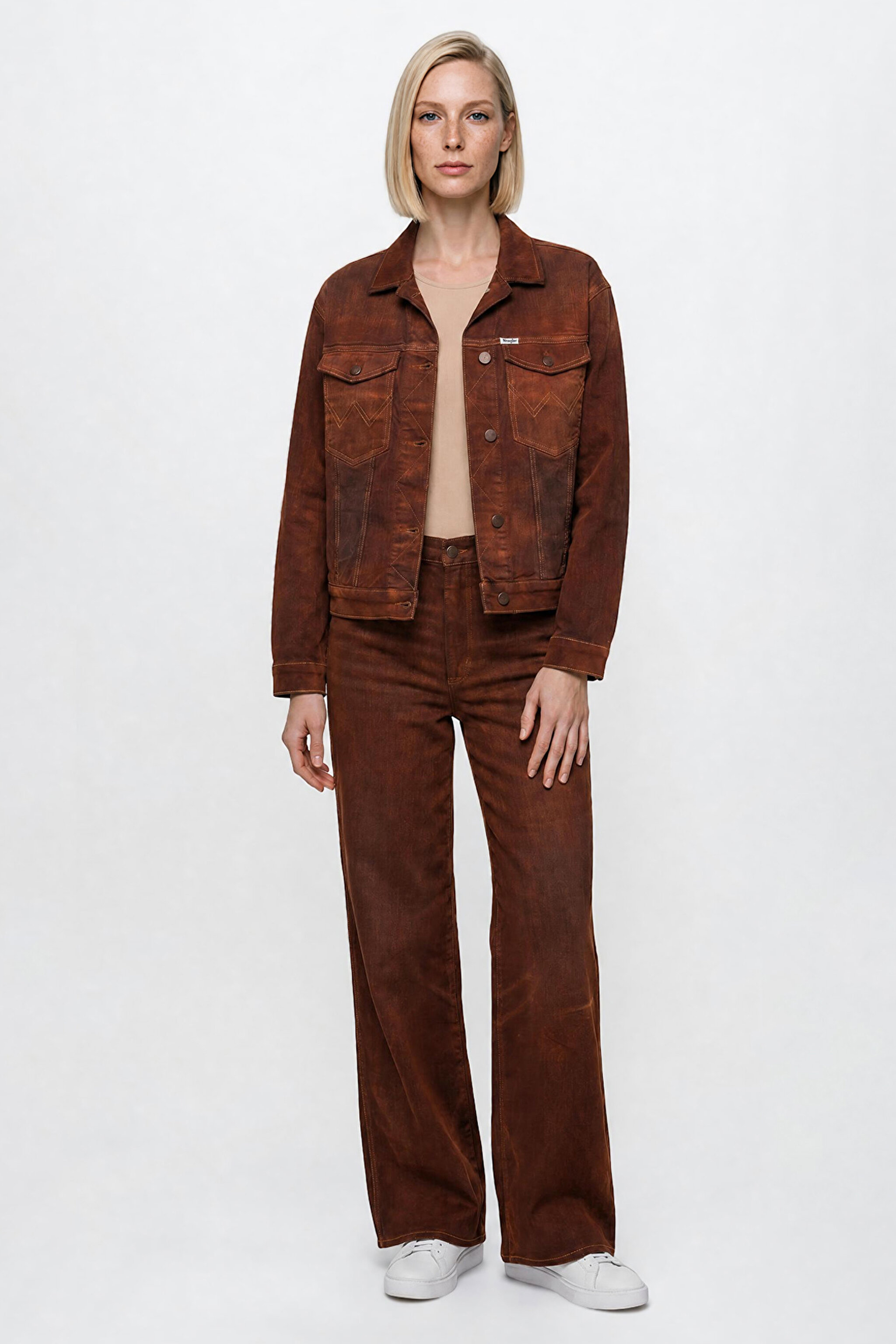 Pamuklu Relaxed Fit Rahat Kesim Gömlek Yaka Cepli Ceket - Cinnamon Chill-W42P210349991 (görsel 3)