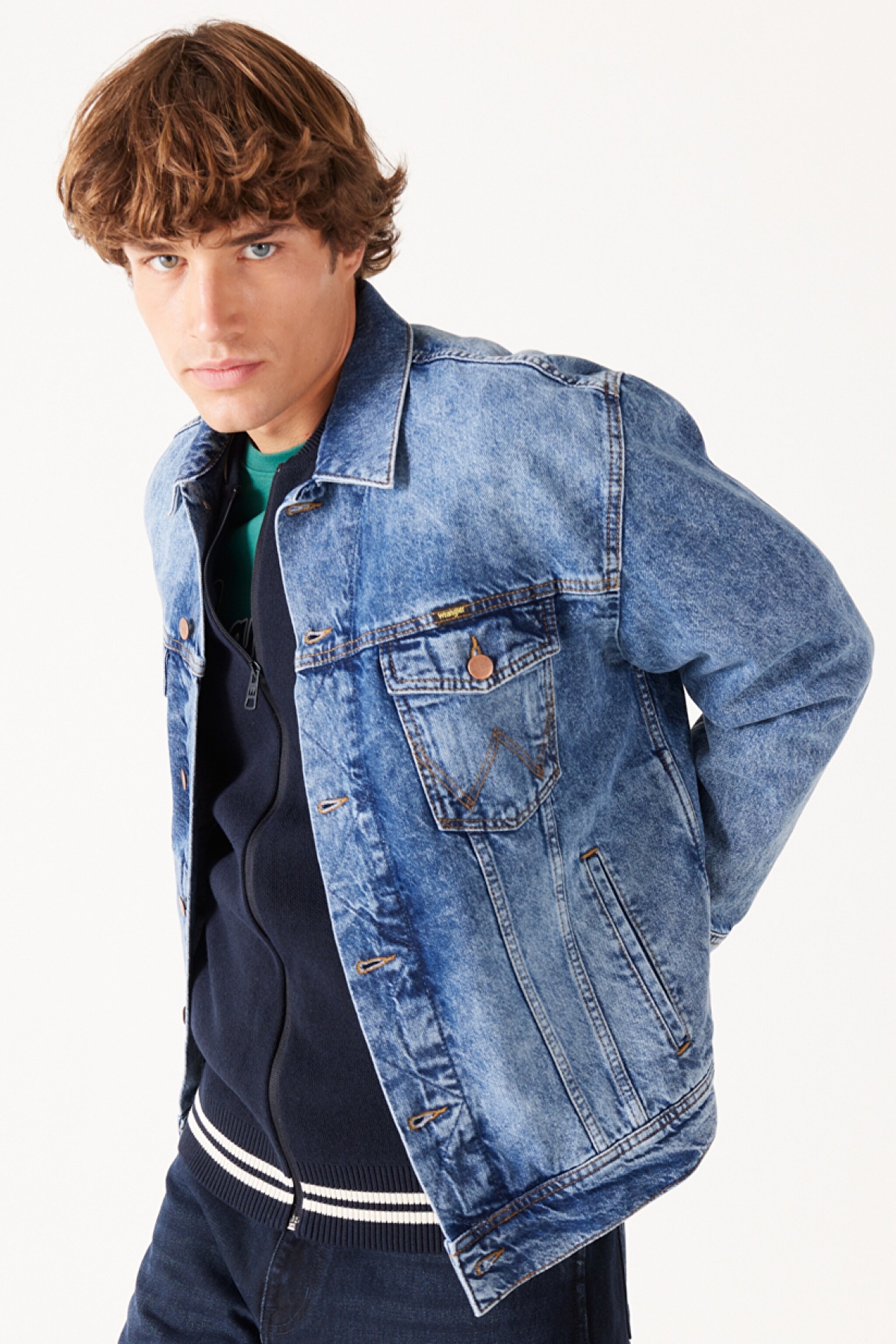 Regular Fit Normal Kesim %100 Pamuk Denim Ceket - Blue-W459SF667 (görsel 2)