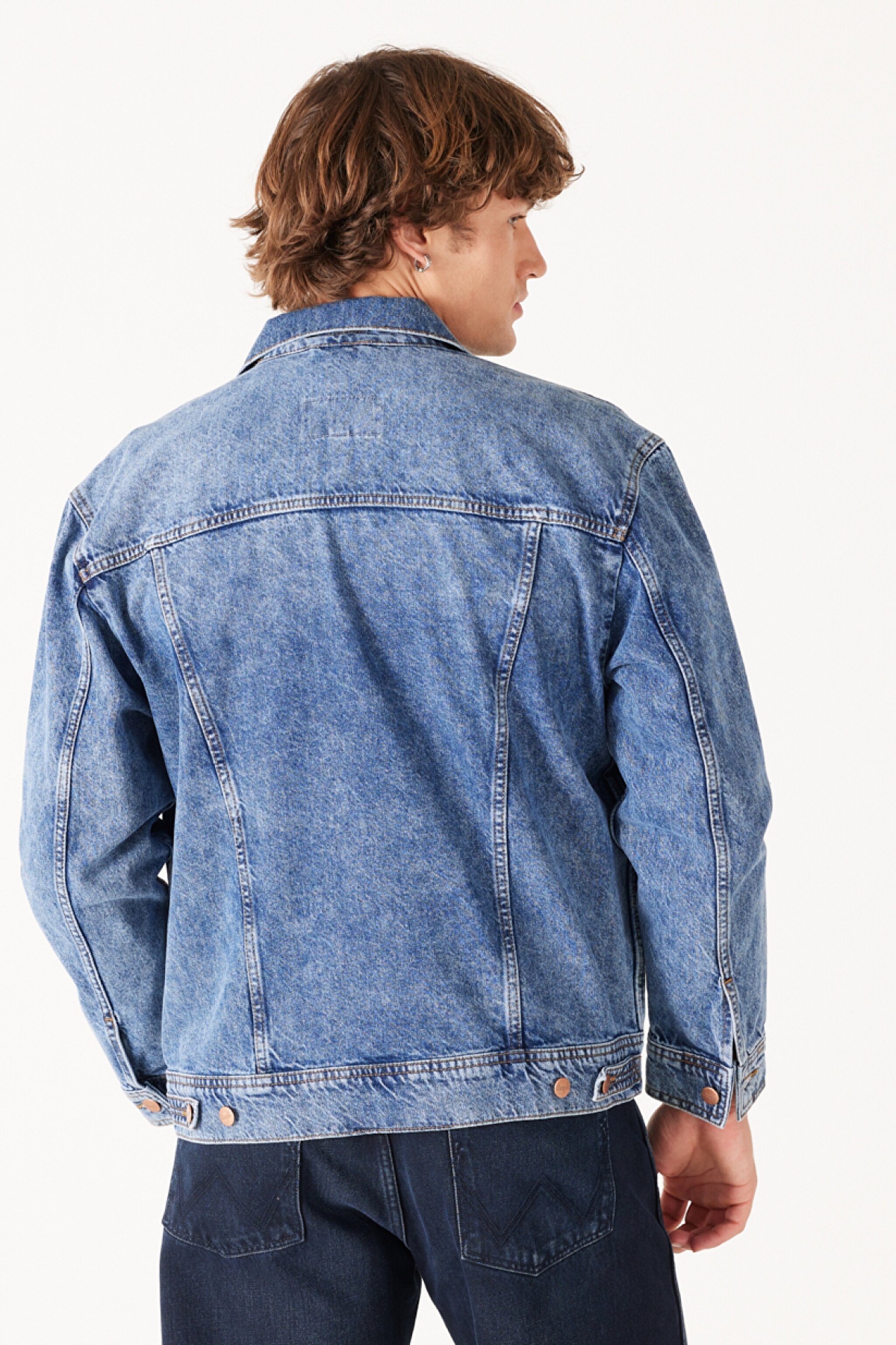 Regular Fit Normal Kesim %100 Pamuk Denim Ceket - Blue-W459SF667 (görsel 6)