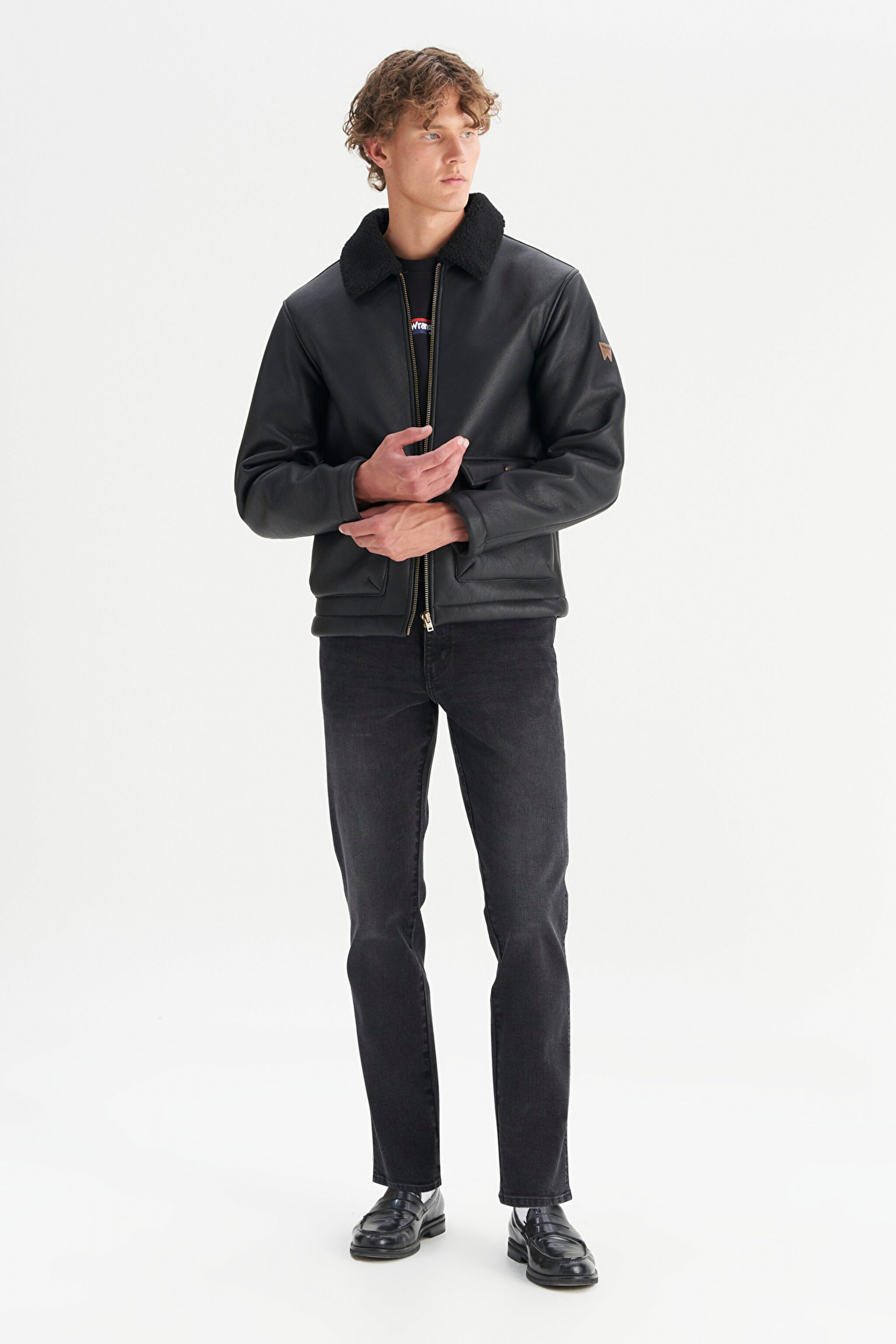 Regular Fit Normal Kesim Gömlek Yaka Cepli Ceket - Black-W45L0301936 (görsel 2)
