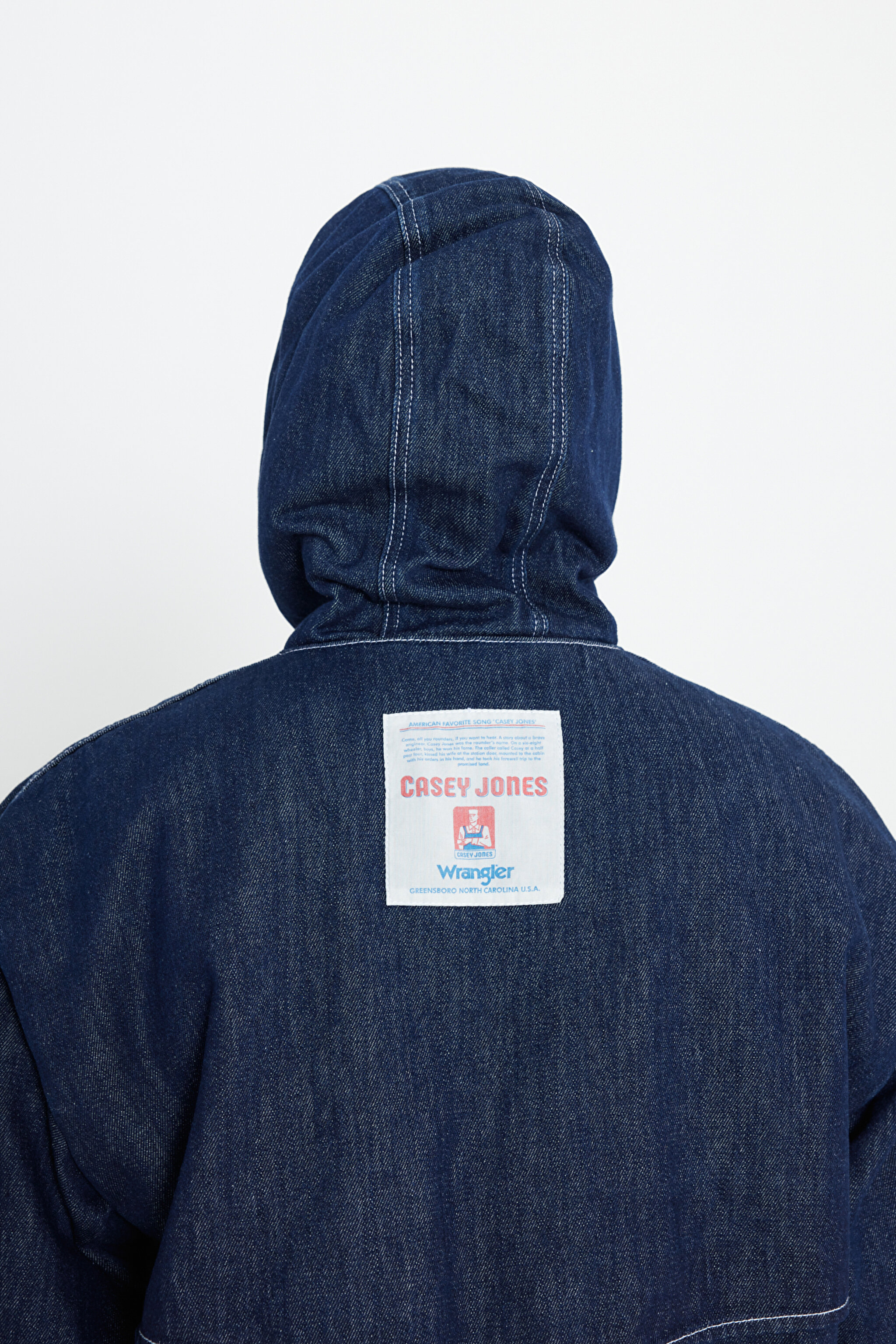 Regular Fit Normal Kesim %100 Pamuk Kapüşonlu Sherpa Jean Kot Ceket - Indigo Hemp-W476CD12O (görsel 6)