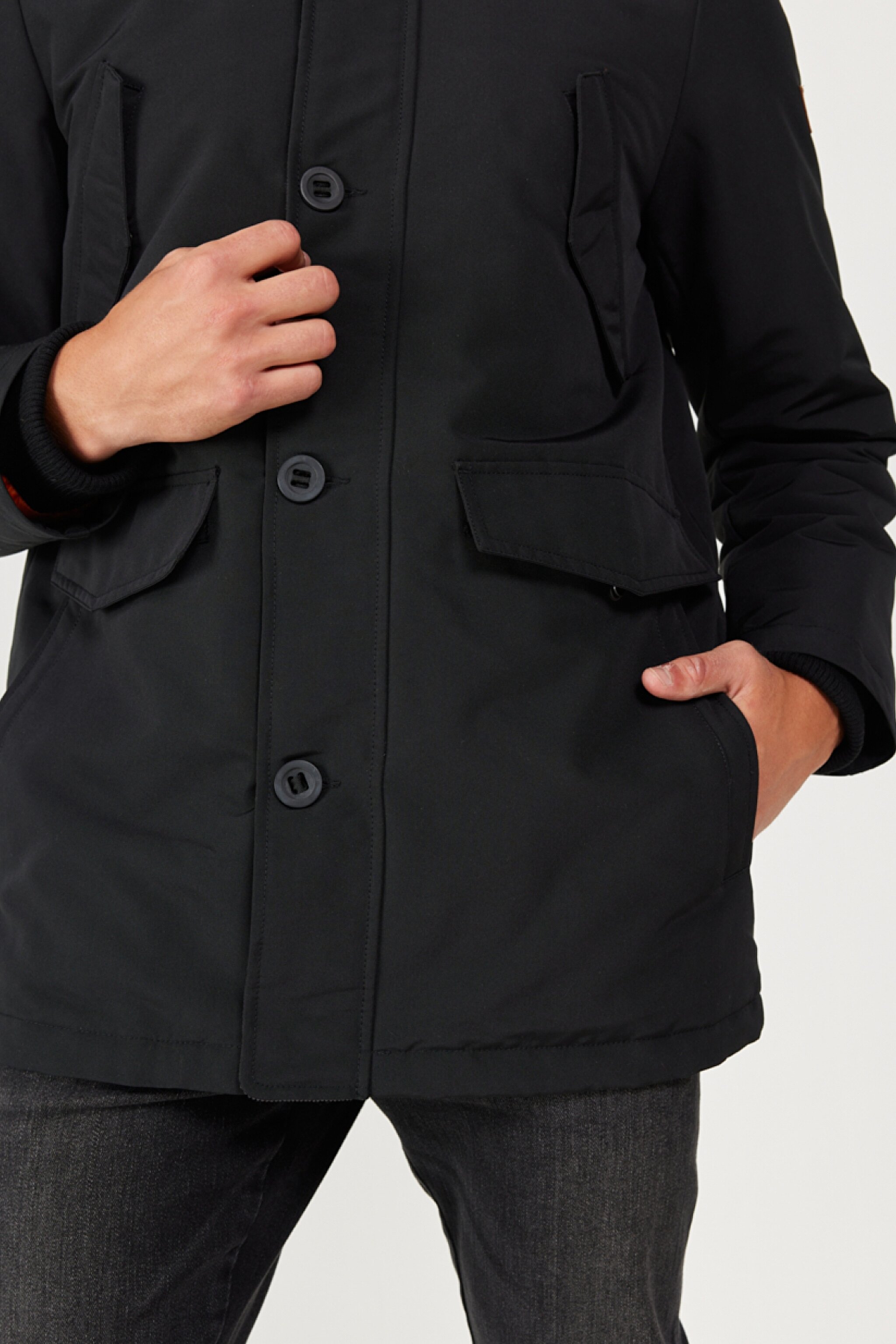 Regular Fit Normal Kesim Mont - Black-W4D0WX100 (görsel 5)