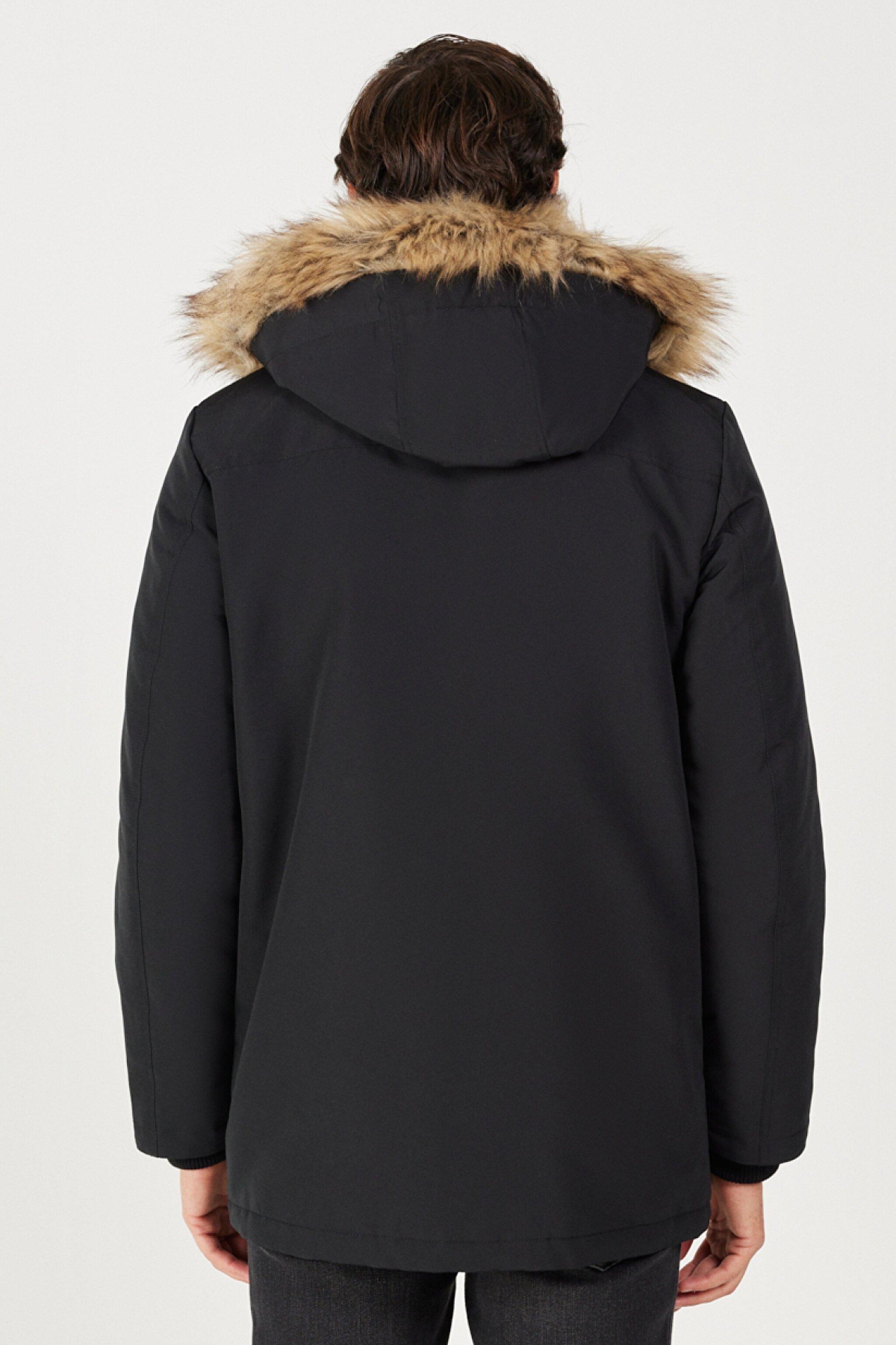 Regular Fit Normal Kesim Mont - Black-W4D0WX100 (görsel 8)