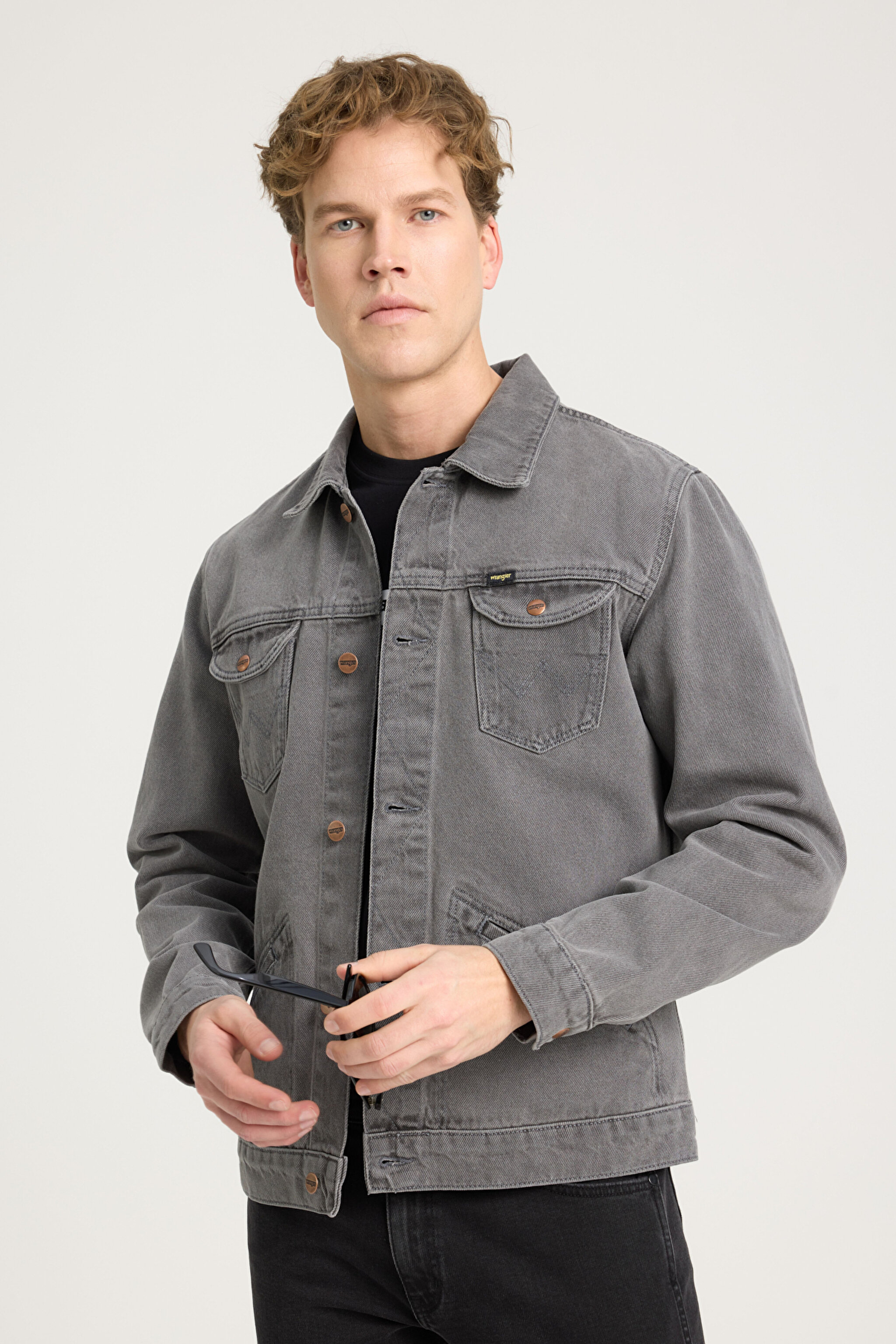 Regular Fit Rahat Kesim %100 Pamuk Denim Ceket - Golden Grey-W4MJ4439H (görsel 2)