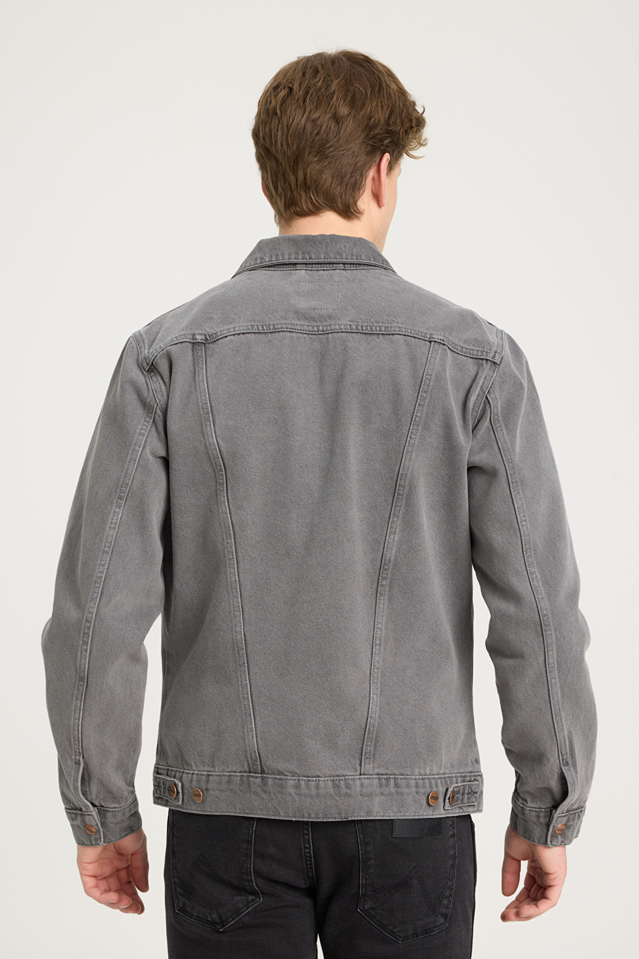 Regular Fit Rahat Kesim %100 Pamuk Denim Ceket - Golden Grey-W4MJ4439H (görsel 5)