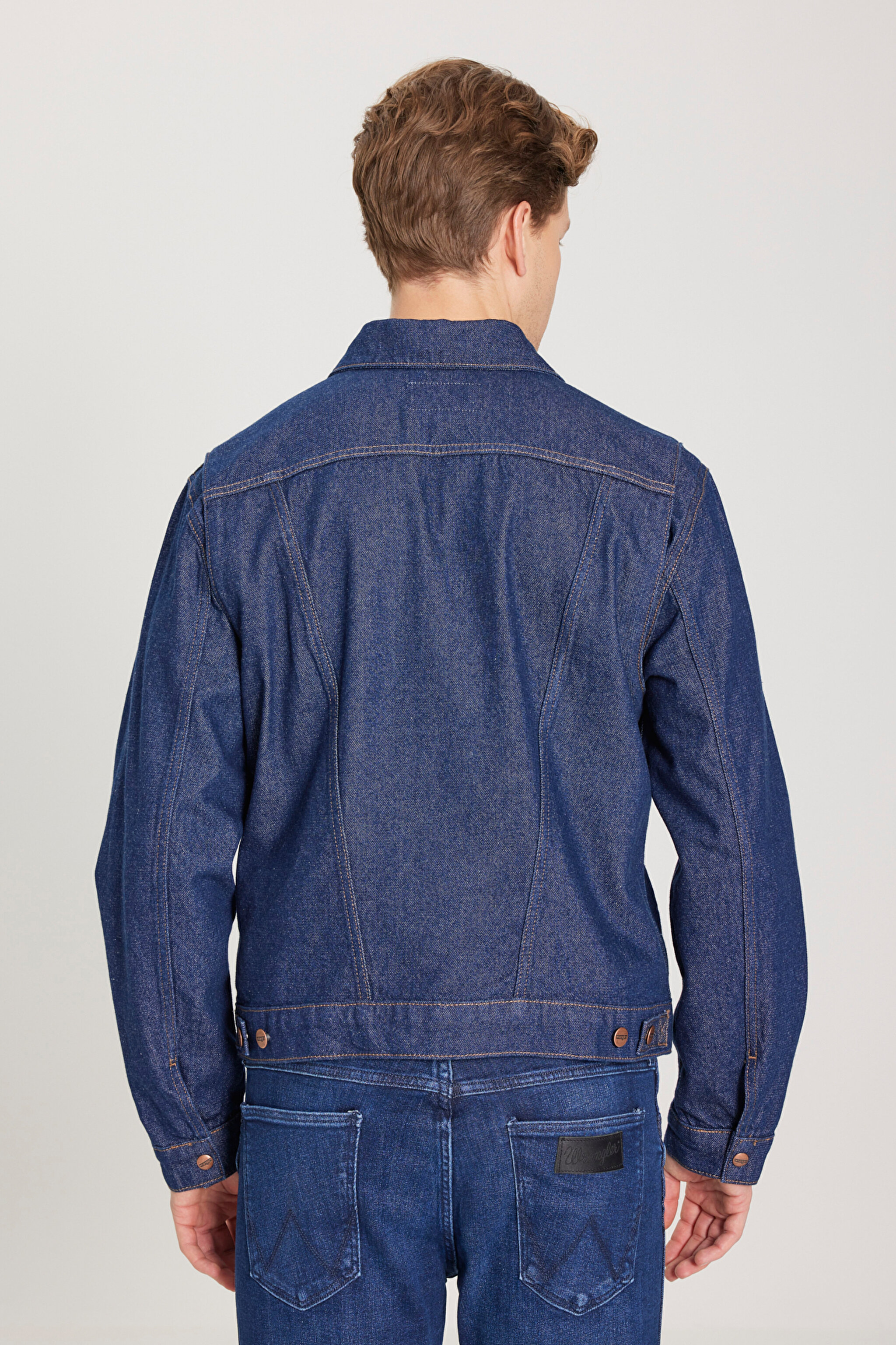 Regular Fit Normal Kesim %100 Pamuk Lacivert Jean Kot Ceket - Rinse-W4MJ73401 (görsel 6)