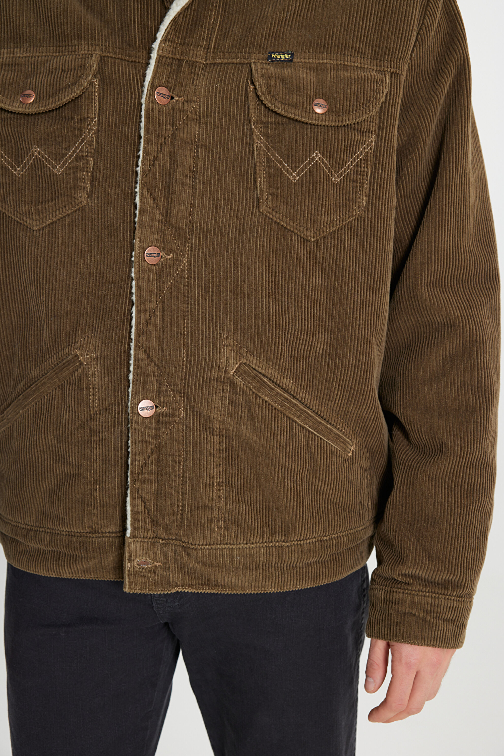 Regular Fit Normal Kesim Tam Düğmeli Camel Sherpa Ceket - Teak-W4MS88455 (görsel 6)