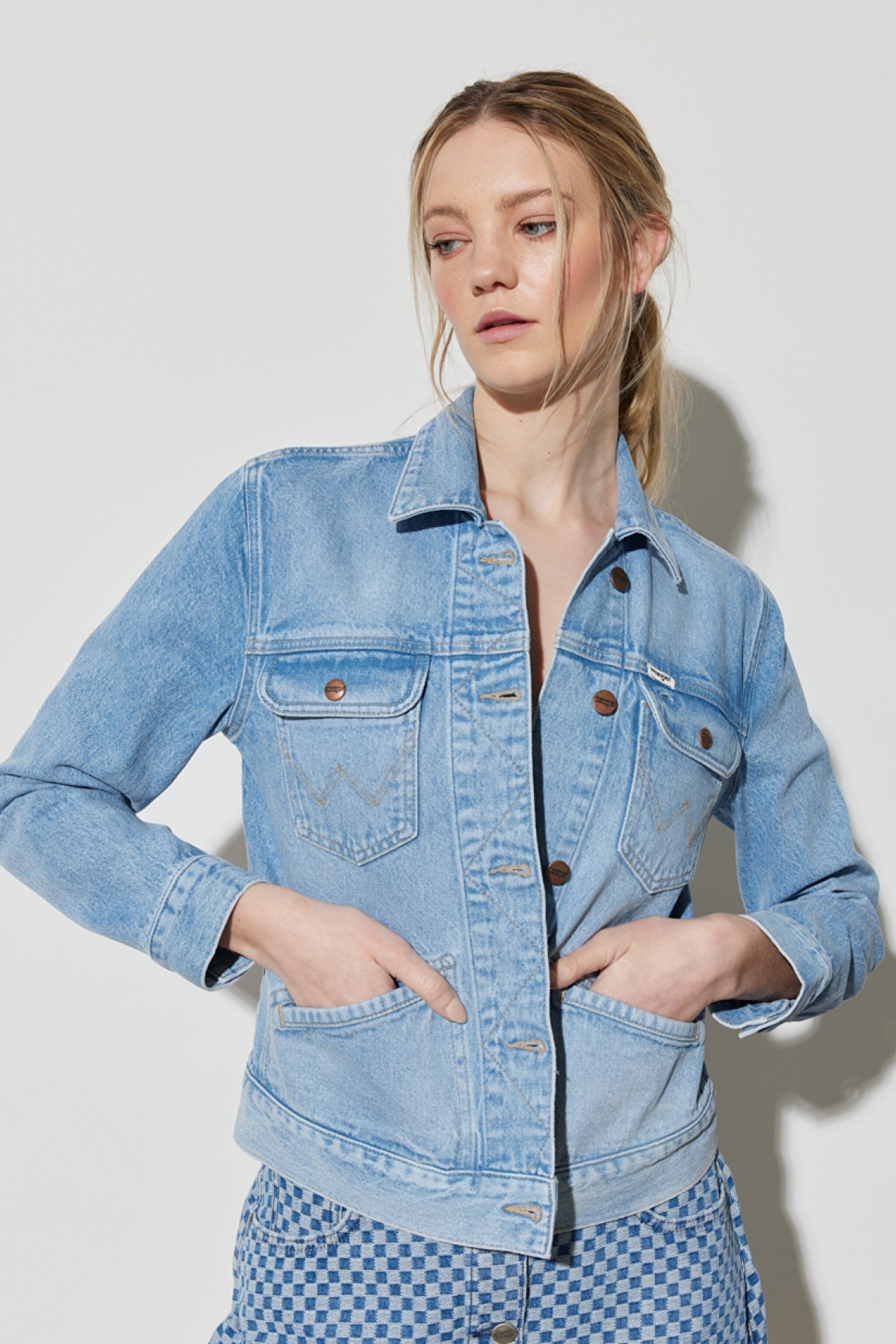 Trucker Regular Fit Normal Kesim %100 Pamuk Açık Mavi Jean Kot Ceket