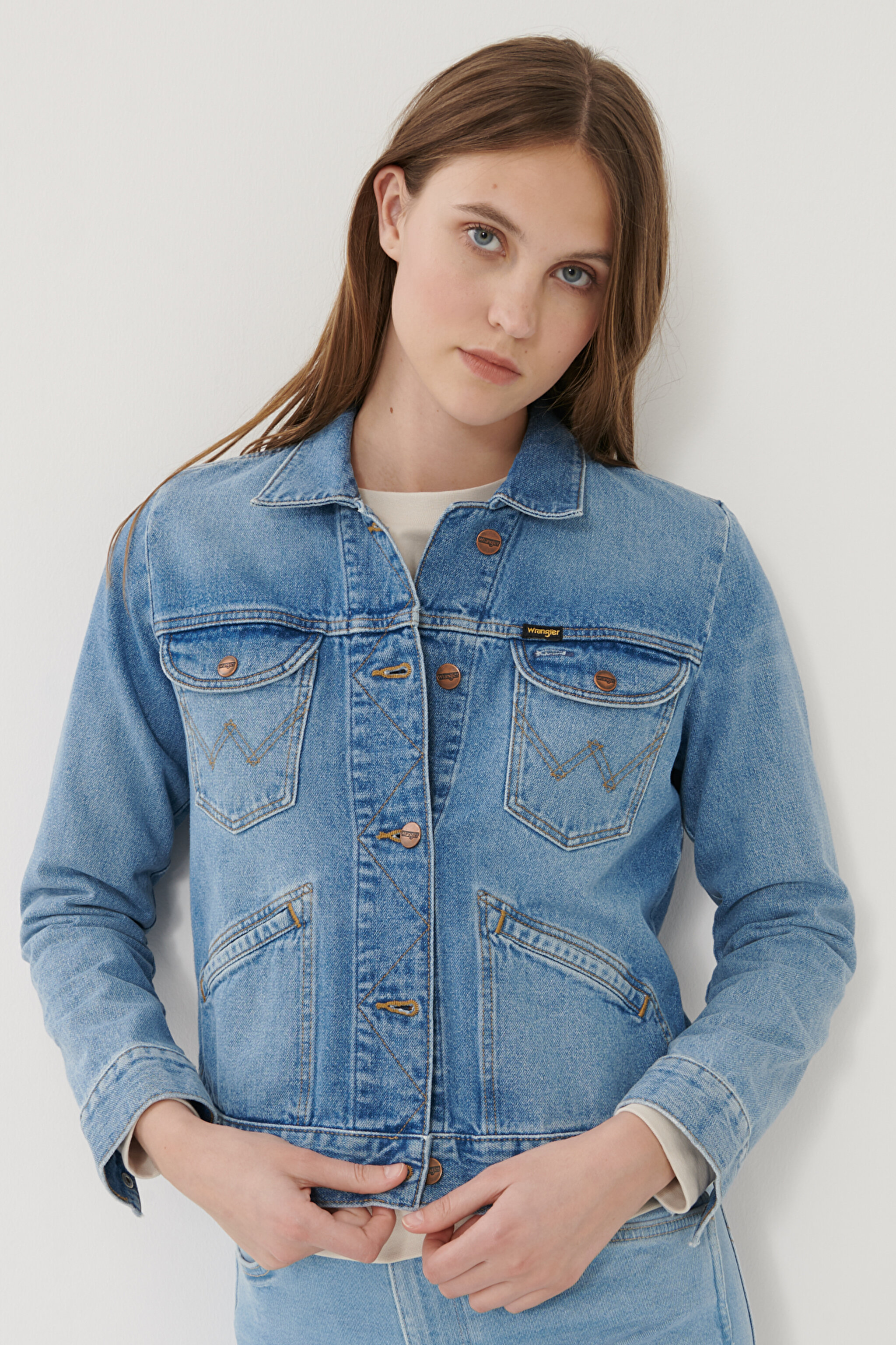 Slim Fit Dar Kesim Açık Mavi Jean Kot Ceket - Blue-W4WJUG24L (görsel 4)