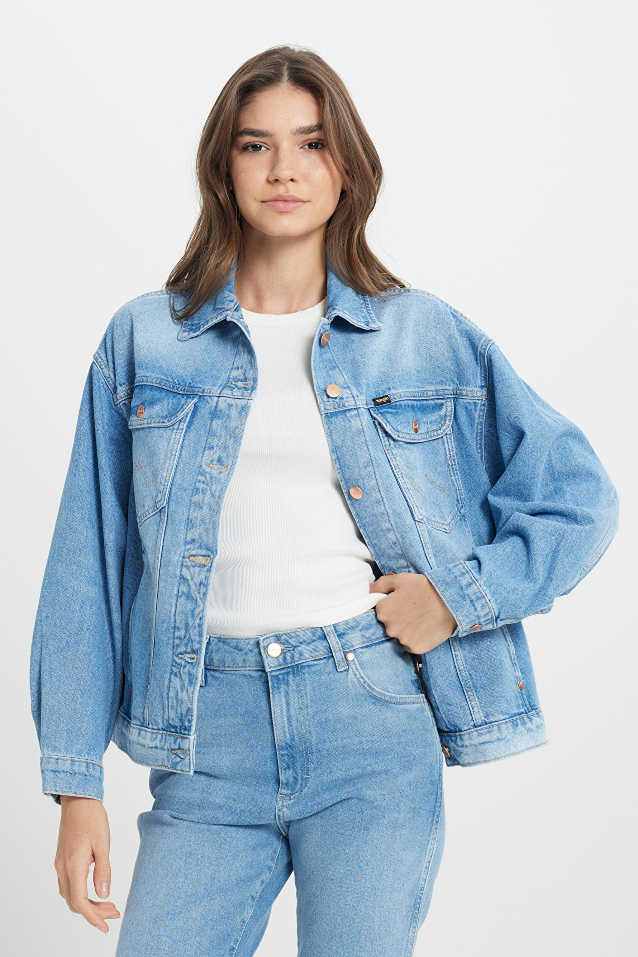 Trucker Regular Fit Normal Kesim %100 Pamuk Mavi Jean Kot Ceket