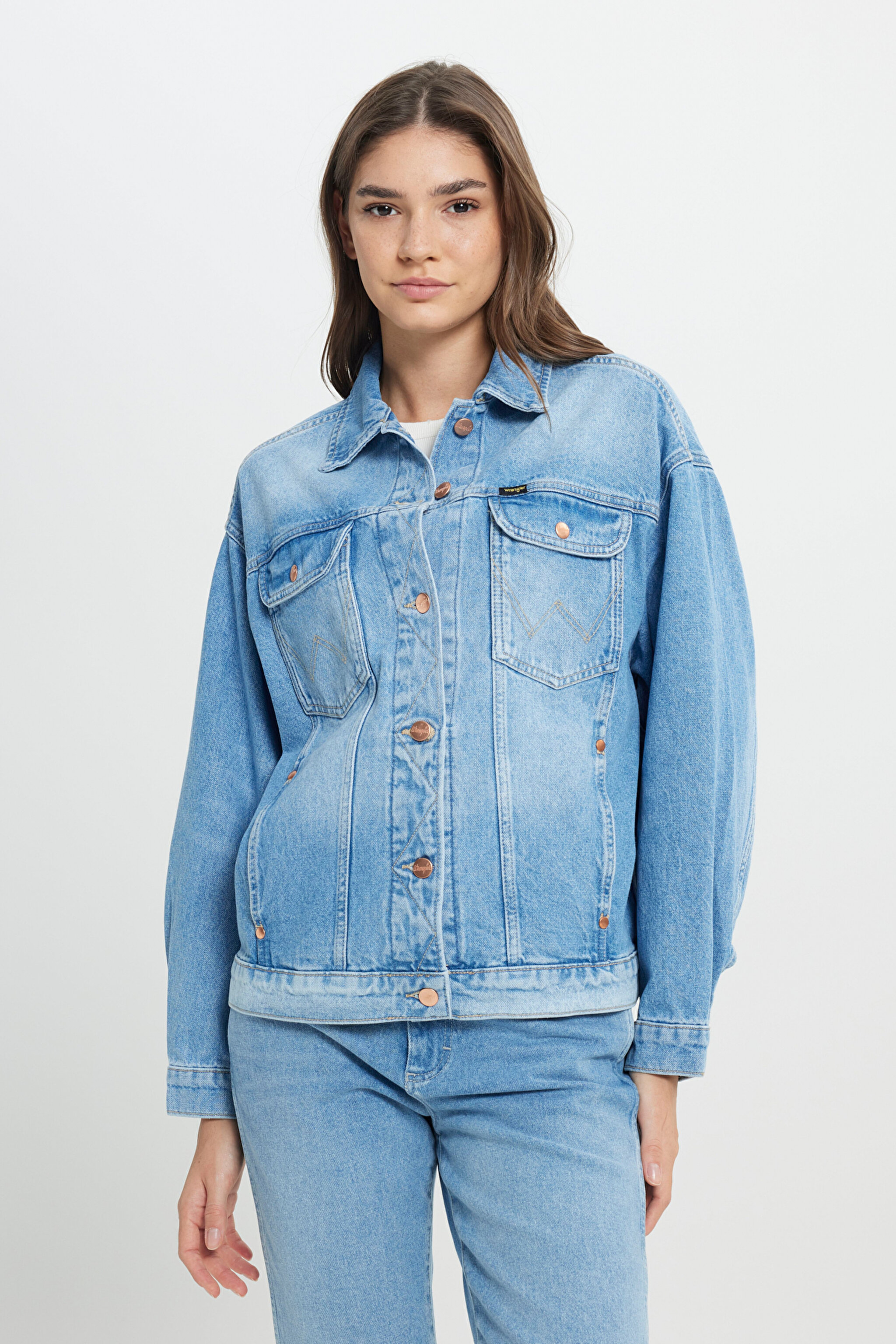 Trucker Regular Fit Normal Kesim %100 Pamuk Mavi Jean Kot Ceket - Sukie-W4Z47335Q (görsel 3)