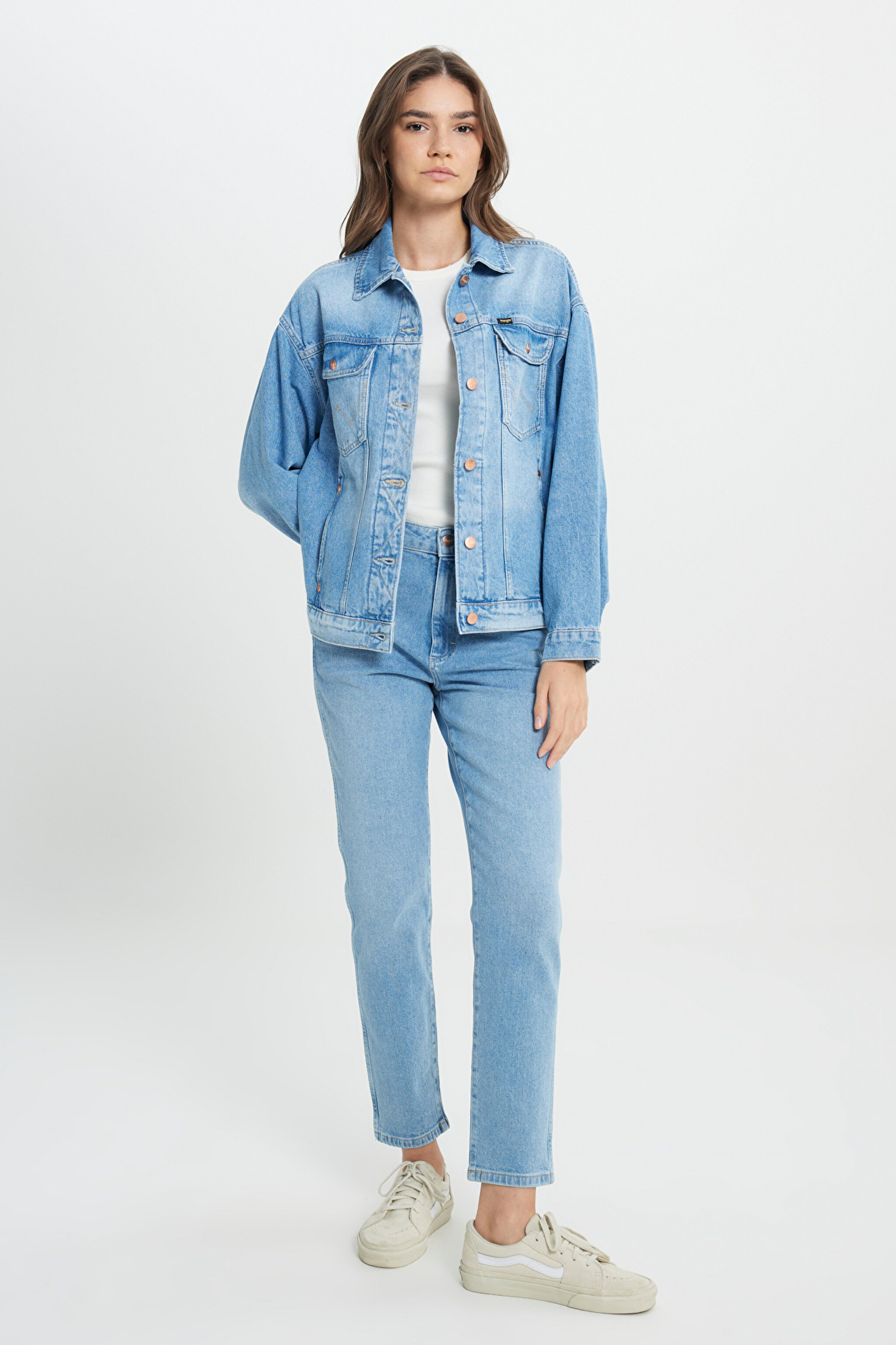 Trucker Regular Fit Normal Kesim %100 Pamuk Mavi Jean Kot Ceket - Sukie-W4Z47335Q (görsel 4)