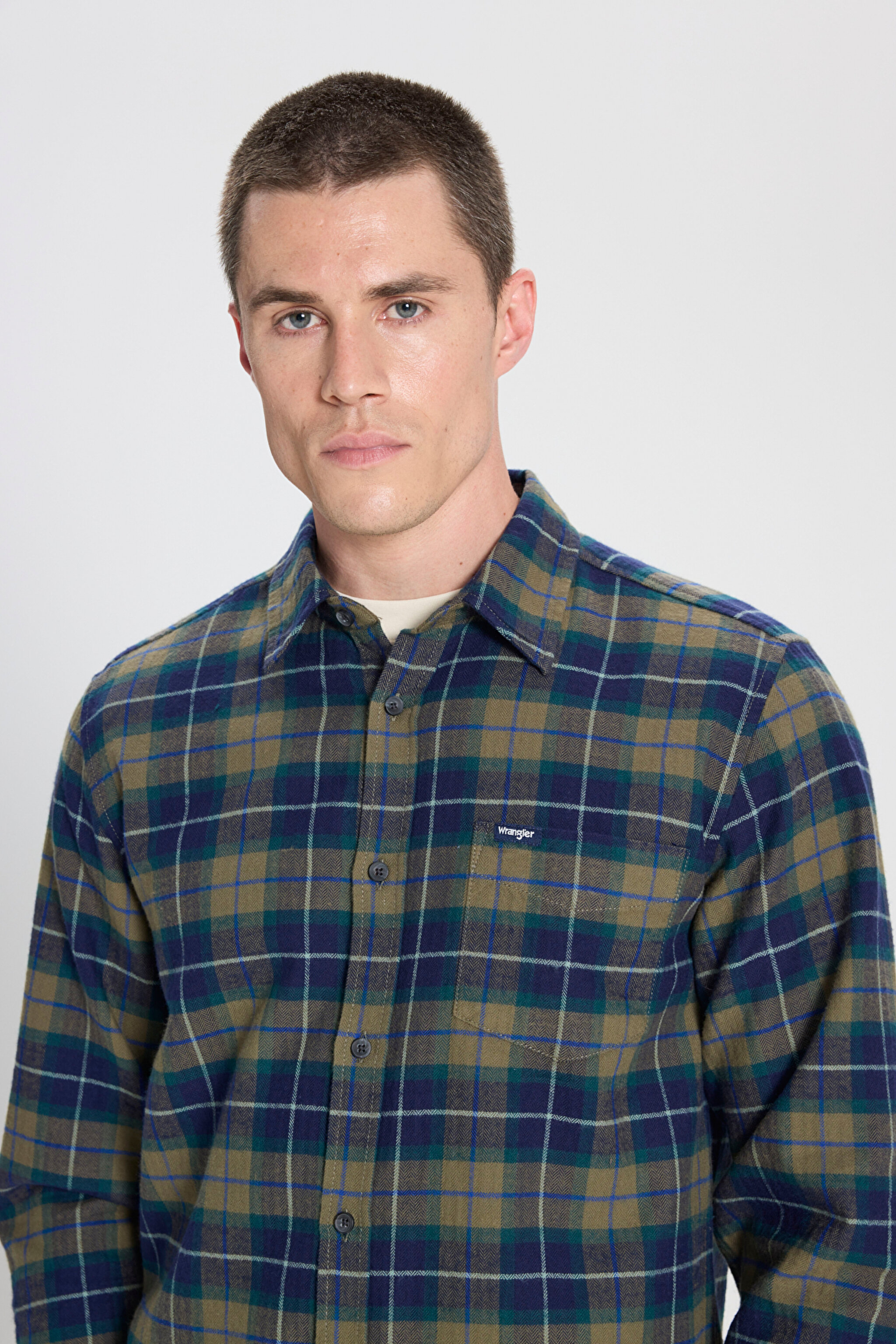 Regular Fit Normal Kesim %100 Pamuk Zeytin Yeşil Flanel Gömlek - Dusty Olive-W5646722359 (görsel 4)