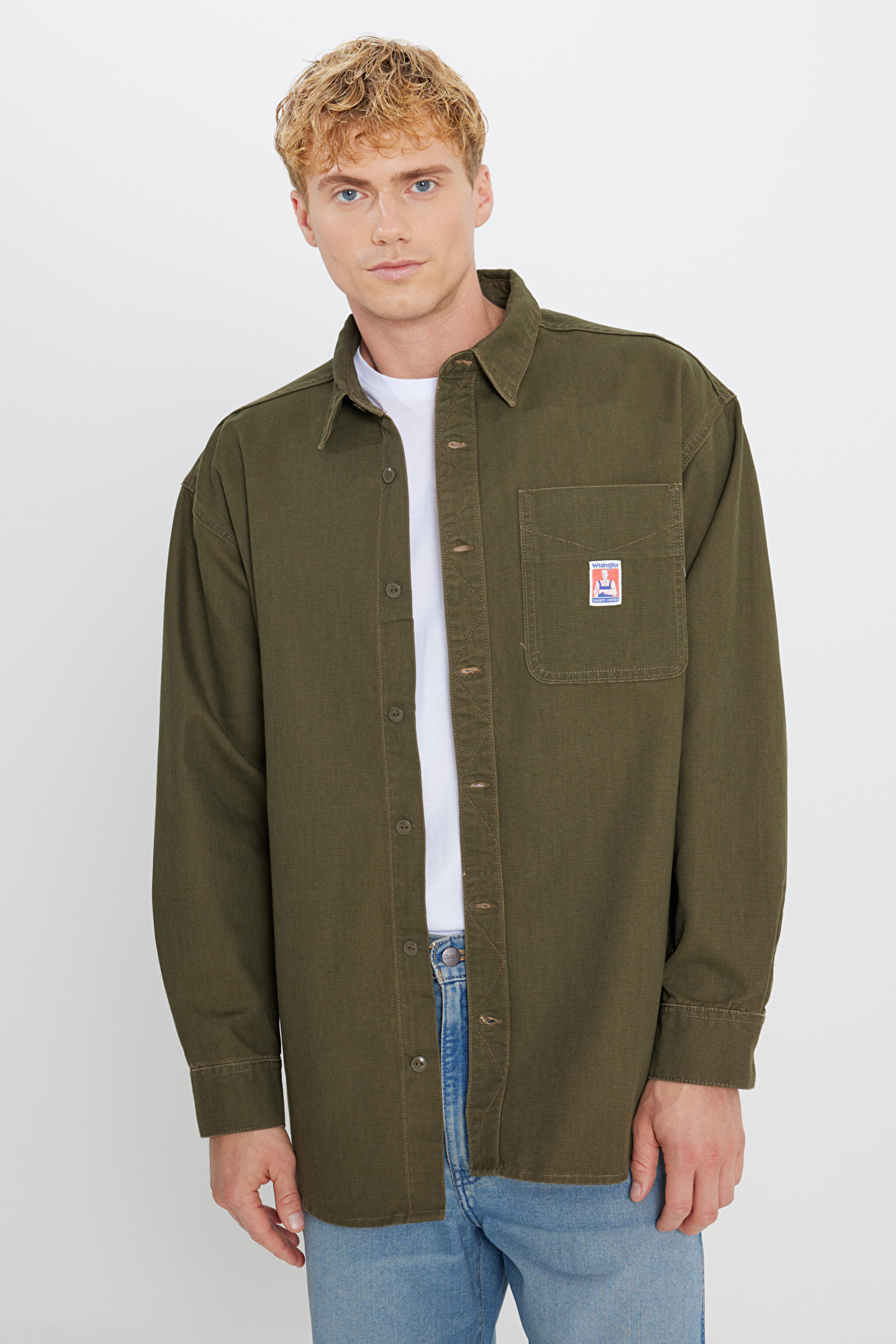 %100 Pamuk Oversize Gömlek Yaka Cepli Ceket