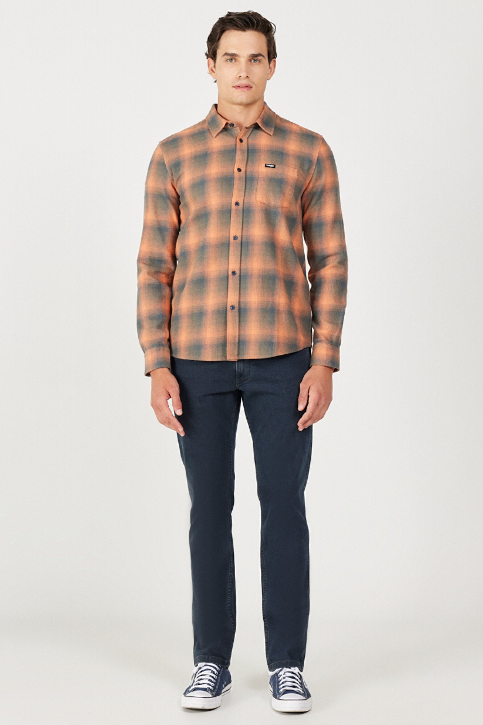 Regular Fit Normal Kesim %100 Pamuk Uzun Kollu Gömlek - Orange-W5A13BXT2 (görsel 5)