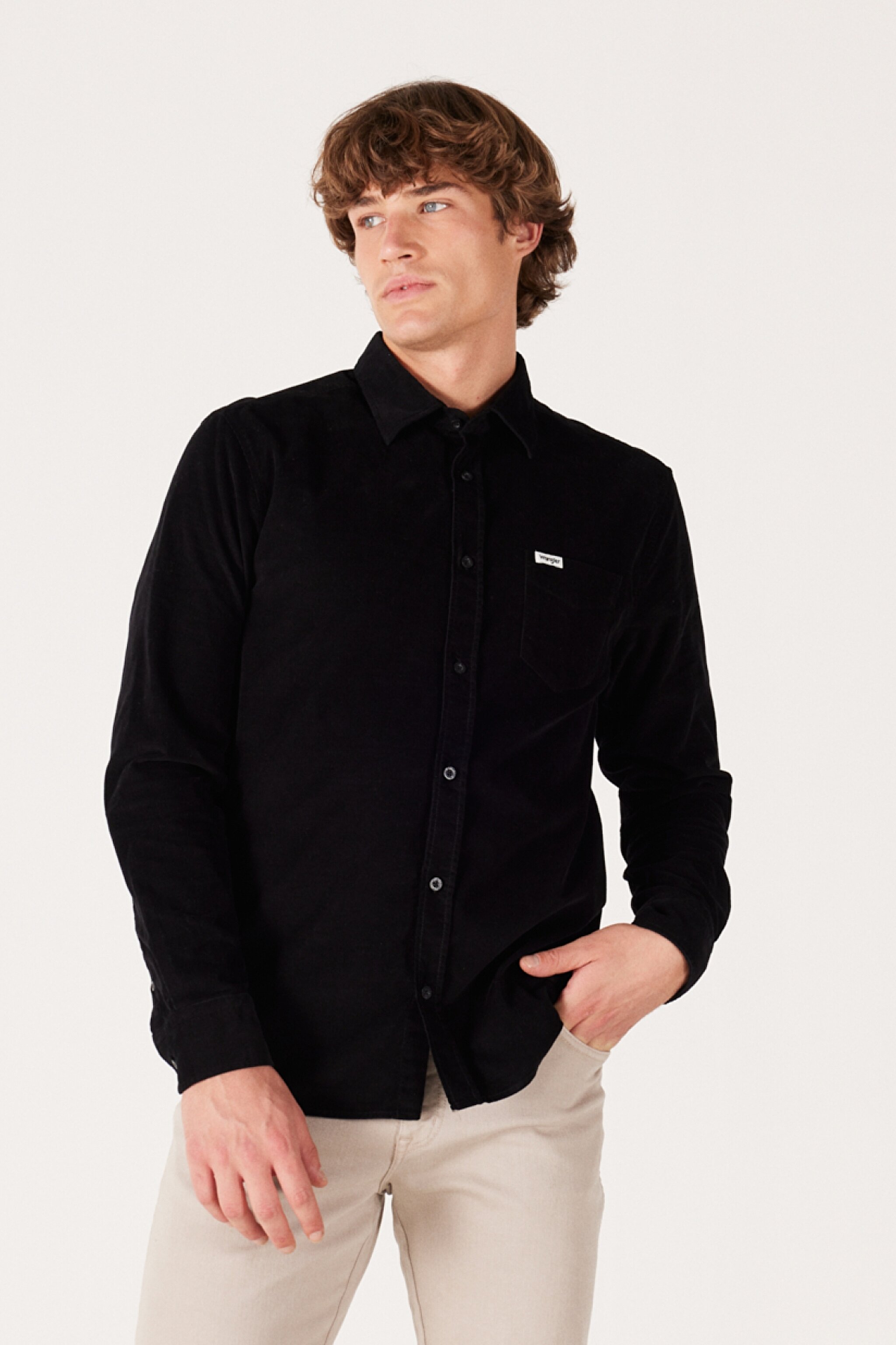 Regular Fit Normal Kesim %100 Pamuk Uzun Kollu Gömlek - Black-W5A14A100 (görsel 2)