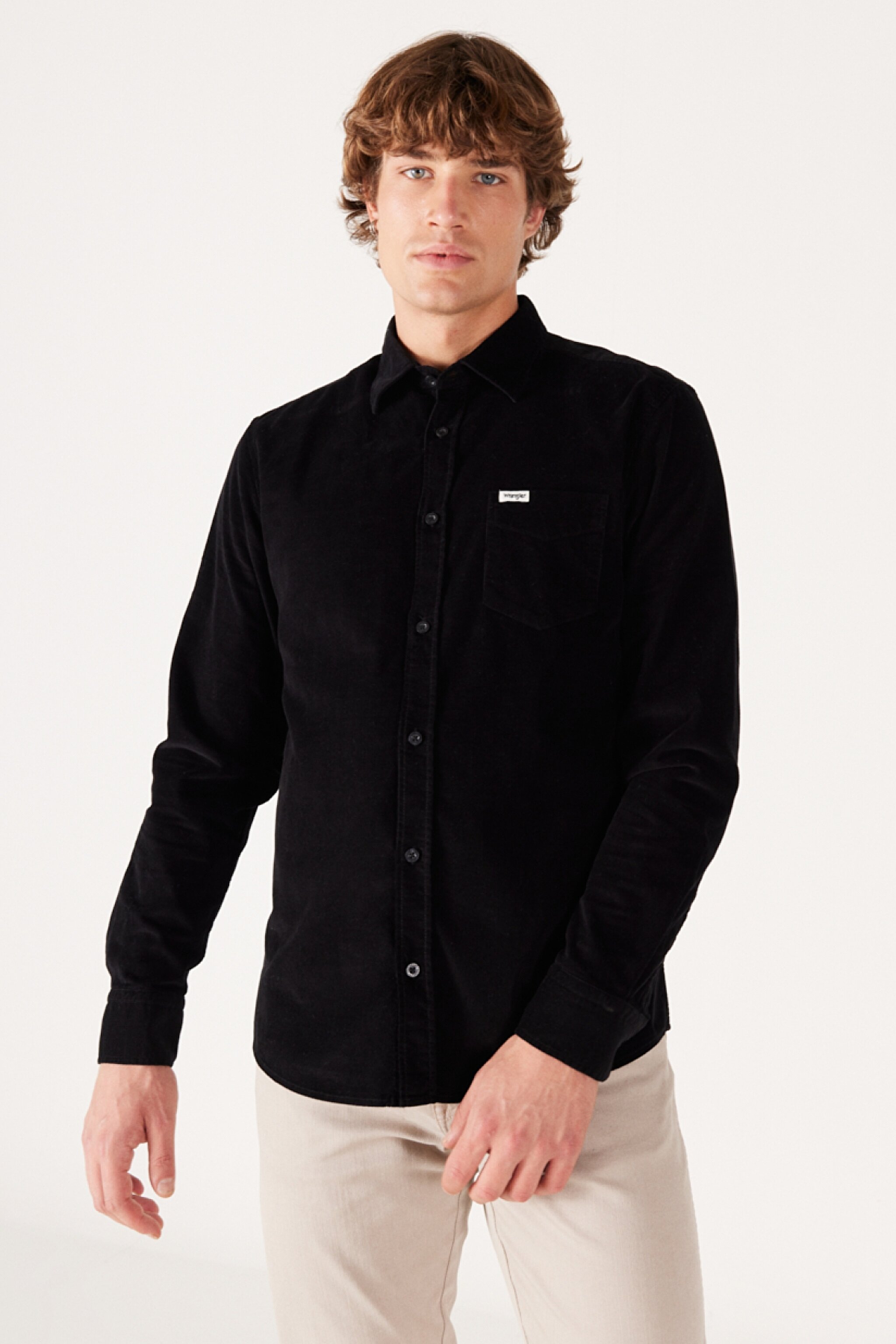 Regular Fit Normal Kesim %100 Pamuk Uzun Kollu Gömlek - Black-W5A14A100 (görsel 3)