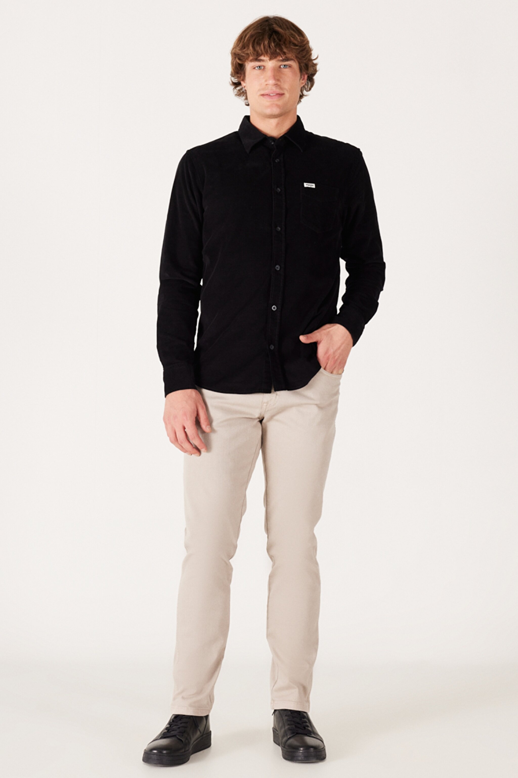 Regular Fit Normal Kesim %100 Pamuk Uzun Kollu Gömlek - Black-W5A14A100 (görsel 6)