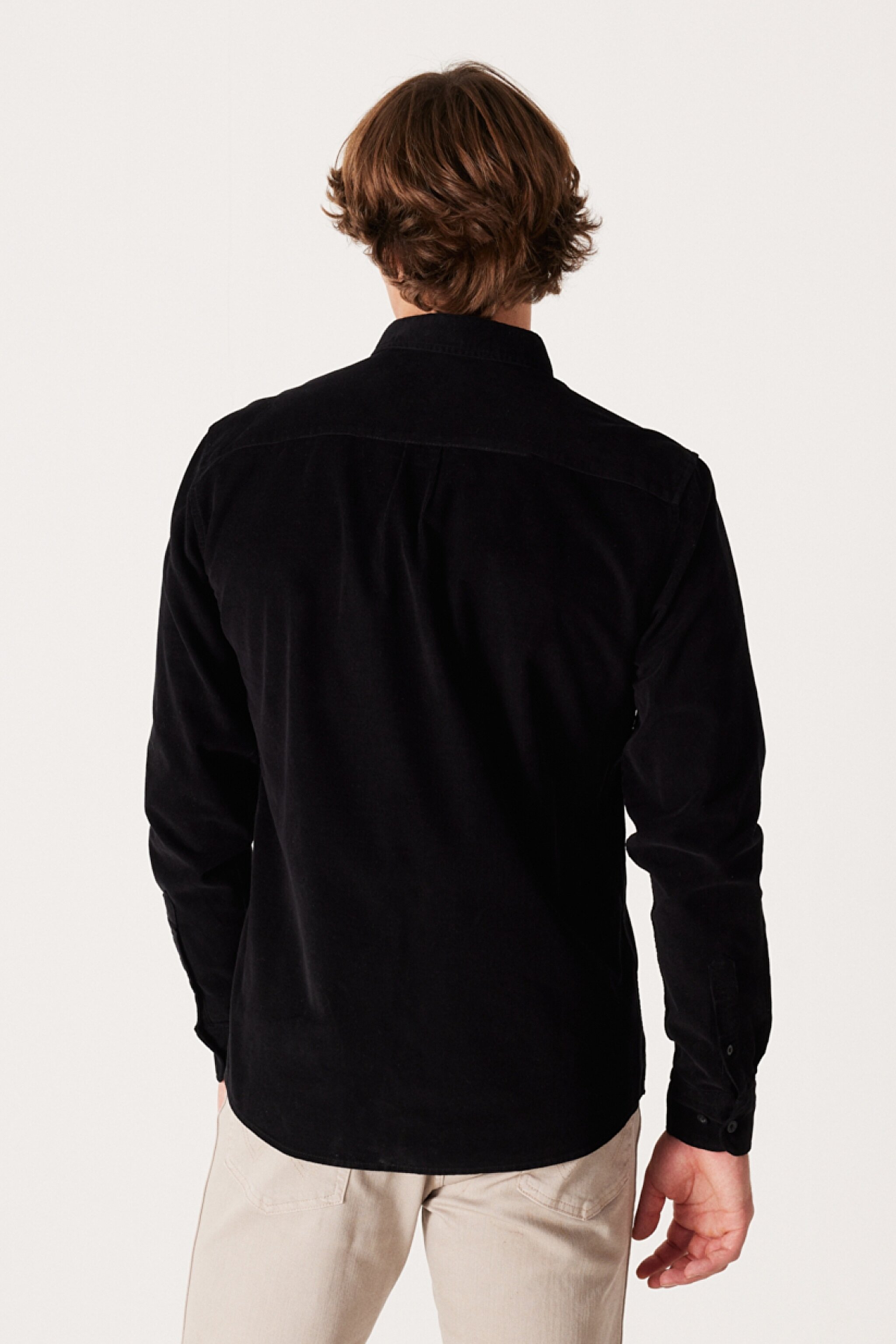 Regular Fit Normal Kesim %100 Pamuk Uzun Kollu Gömlek - Black-W5A14A100 (görsel 7)