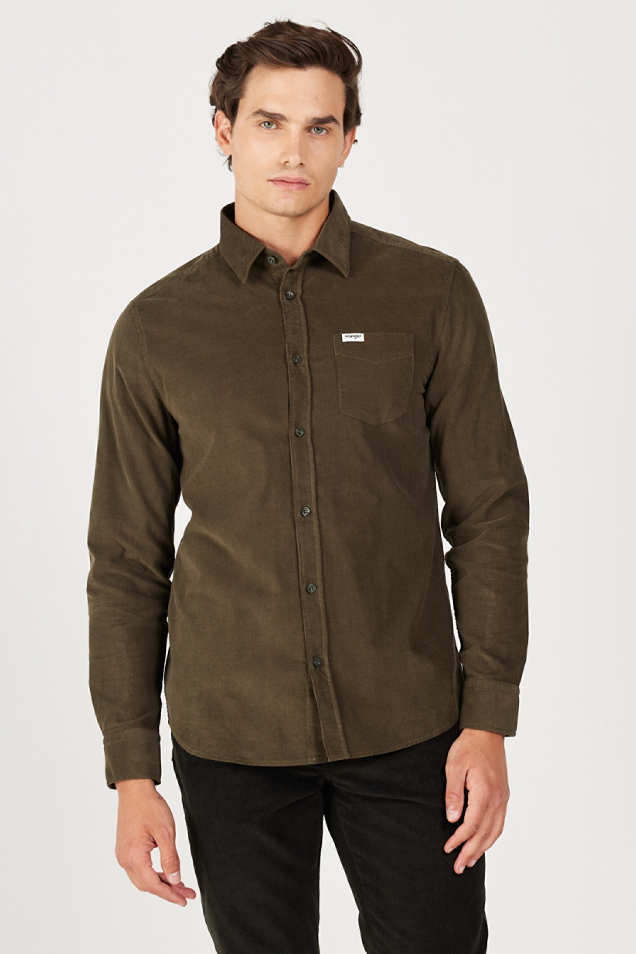 Regular Fit Normal Kesim %100 Pamuk Uzun Kollu Gömlek - Green-W5A14AXIX (görsel 2)