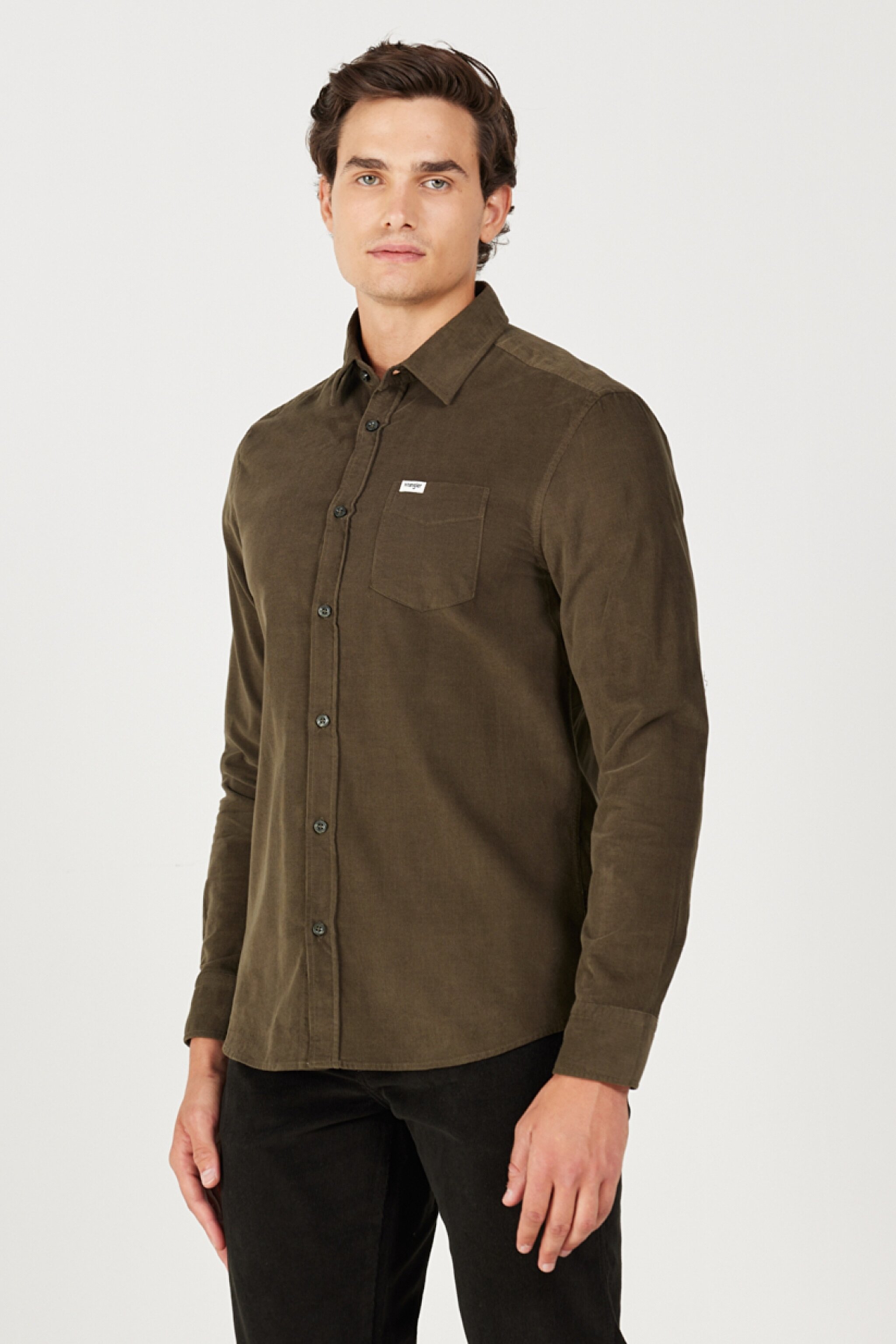 Regular Fit Normal Kesim %100 Pamuk Uzun Kollu Gömlek - Green-W5A14AXIX (görsel 3)