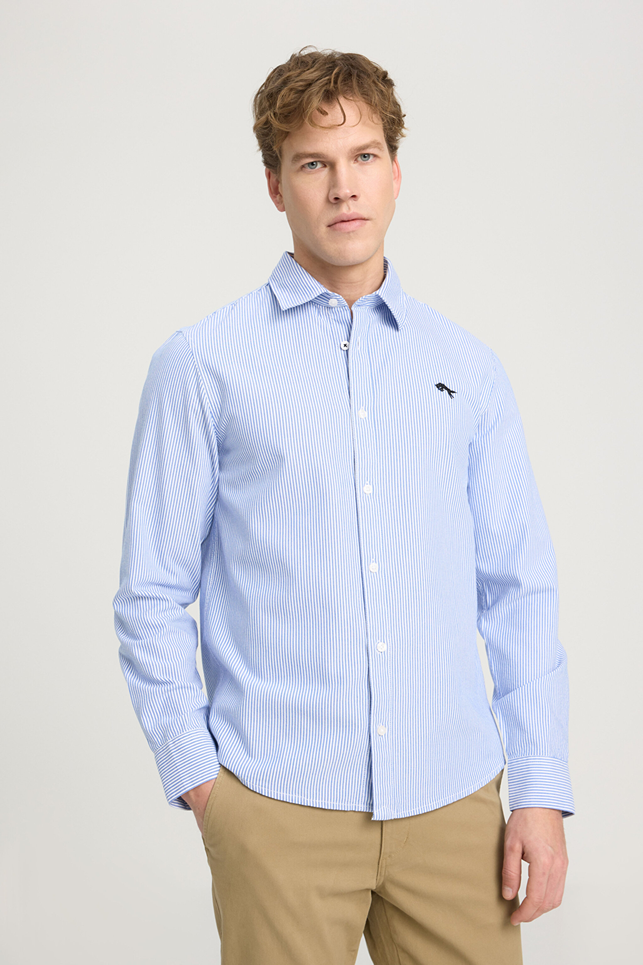 Regular Fit Normal Kesim %100 Pamuk Mavi Gömlek - Wrangler Blue-W5A2205580X05 (görsel 2)