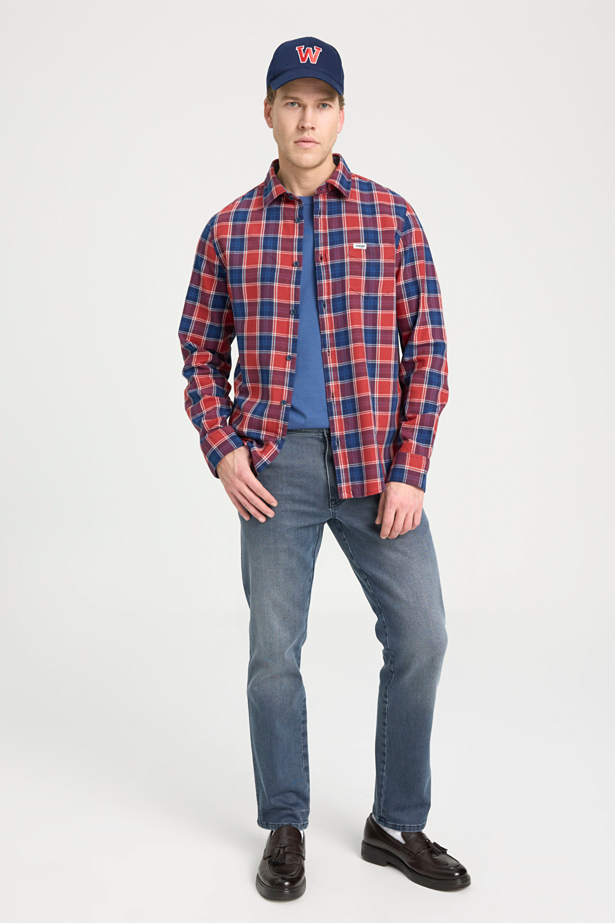 Regular Fit Normal Kesim %100 Pamuk Kırmızı Gömlek - Red Indigo-W5A9R50 (görsel 3)