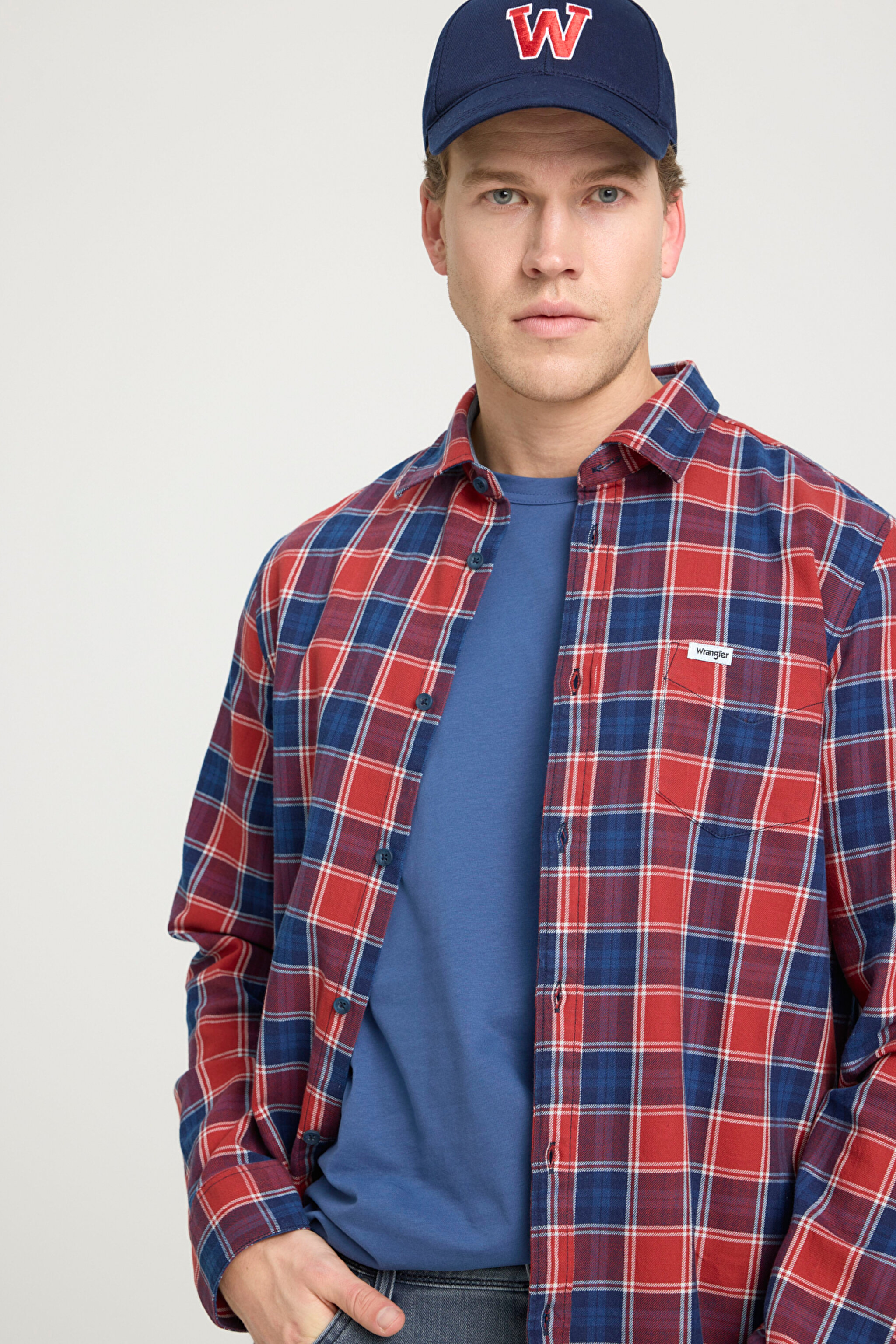 Regular Fit Normal Kesim %100 Pamuk Kırmızı Gömlek - Red Indigo-W5A9R50 (görsel 4)