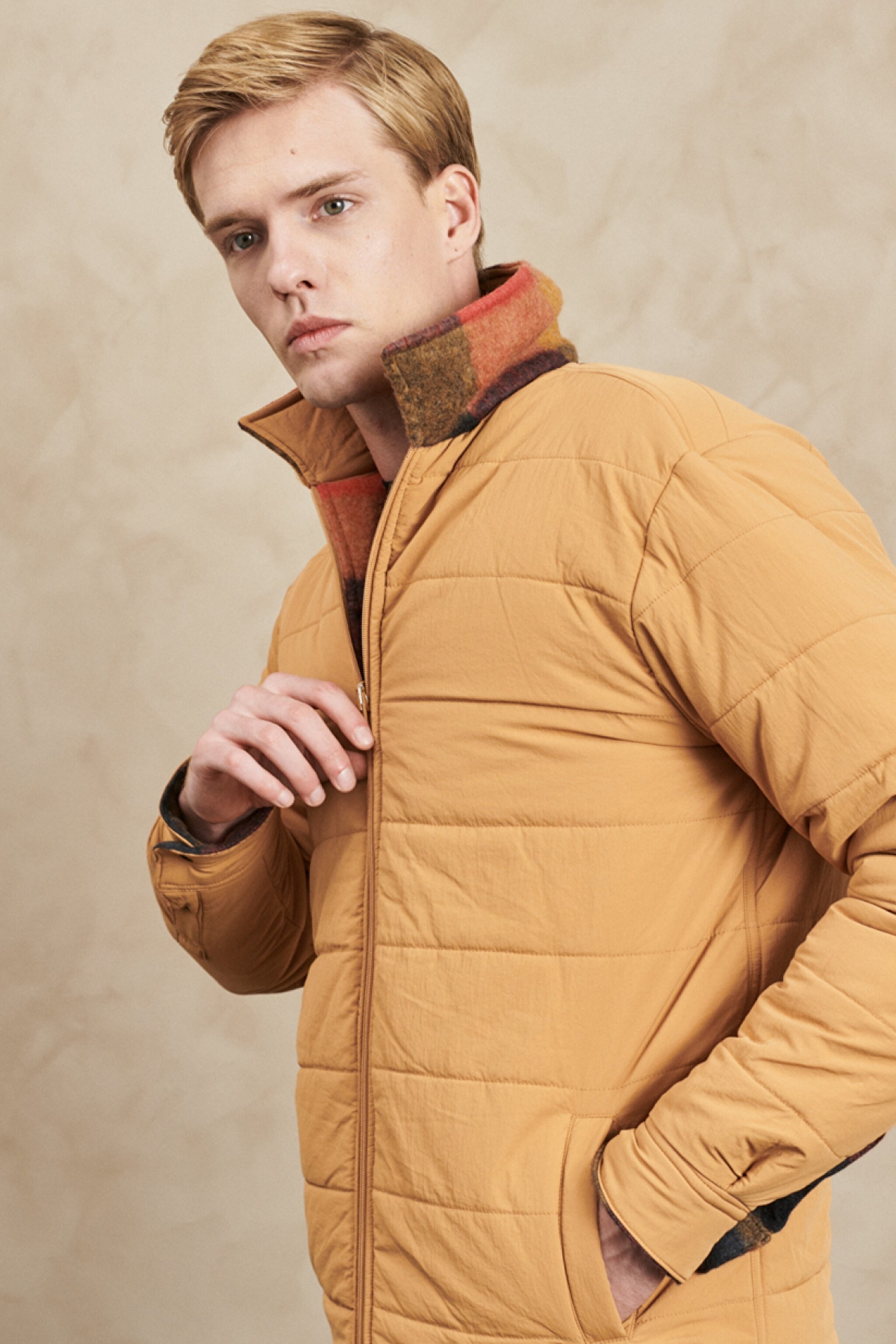 All Terrain Gear Normal Kesim Tam Fermuarlı Kareli Shacket Ceket - Aura Orange-W5C6ER17F (görsel 6)
