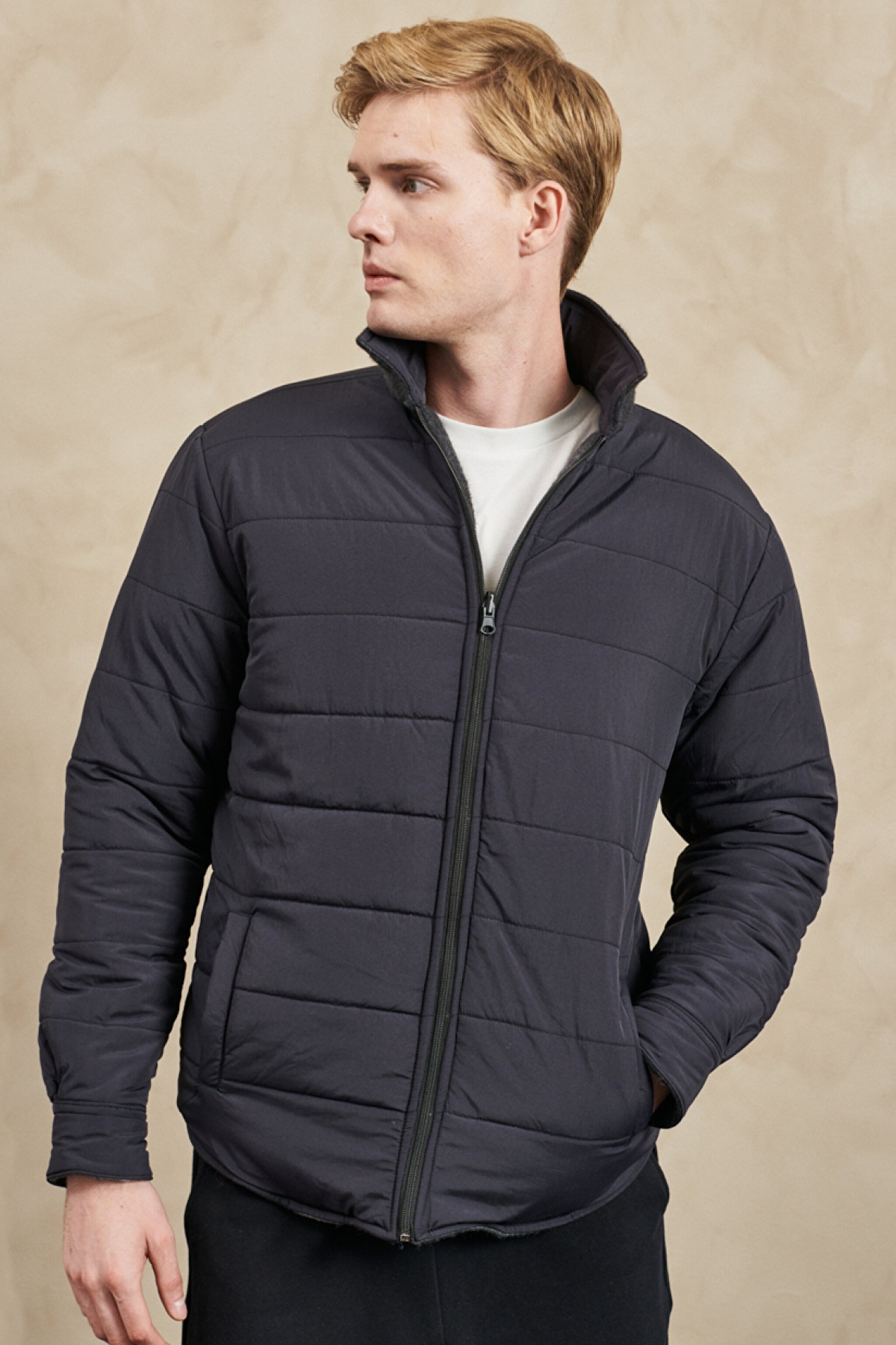 All Terrain Gear Normal Kesim Tam Fermuarlı Kareli Shacket Ceket - Dark Sapphire-W5C6ERB08 (görsel 6)