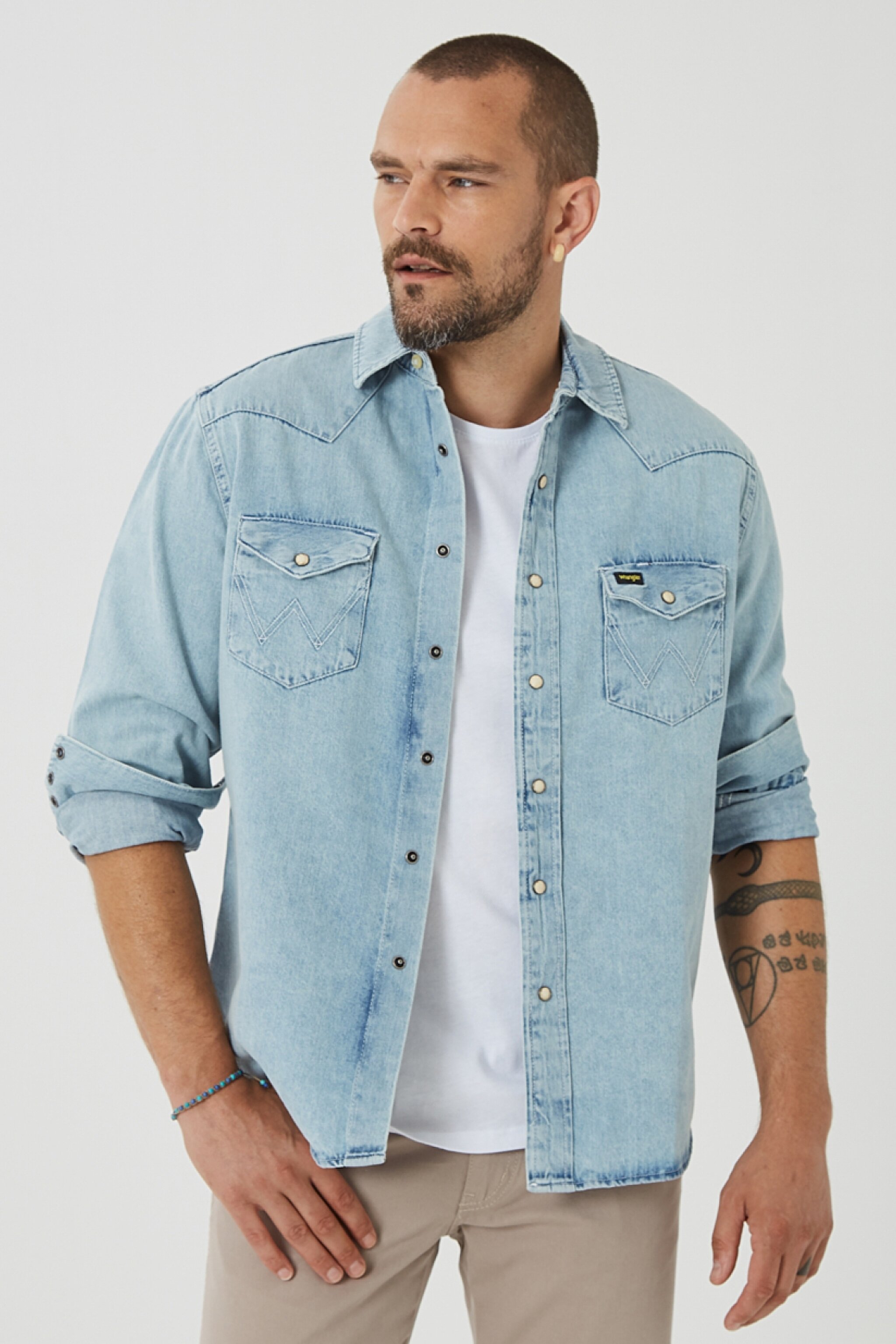 Regular Fit Normal Kesim Açık Mavi Jean Denim Gömlek