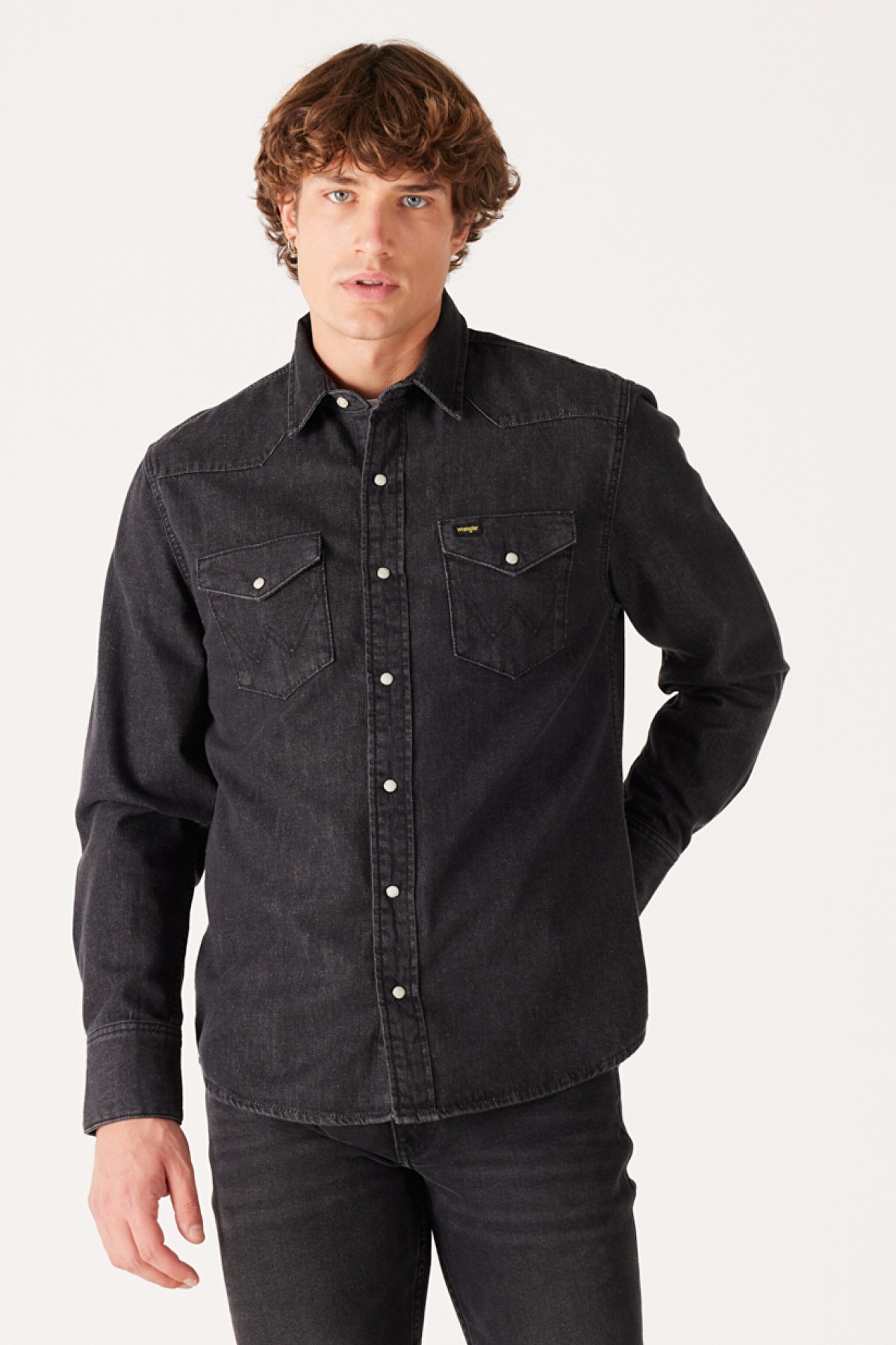 Regular Fit Normal Kesim %100 Pamuk Denim Gömlek - Anthracite-W5MSMR339
