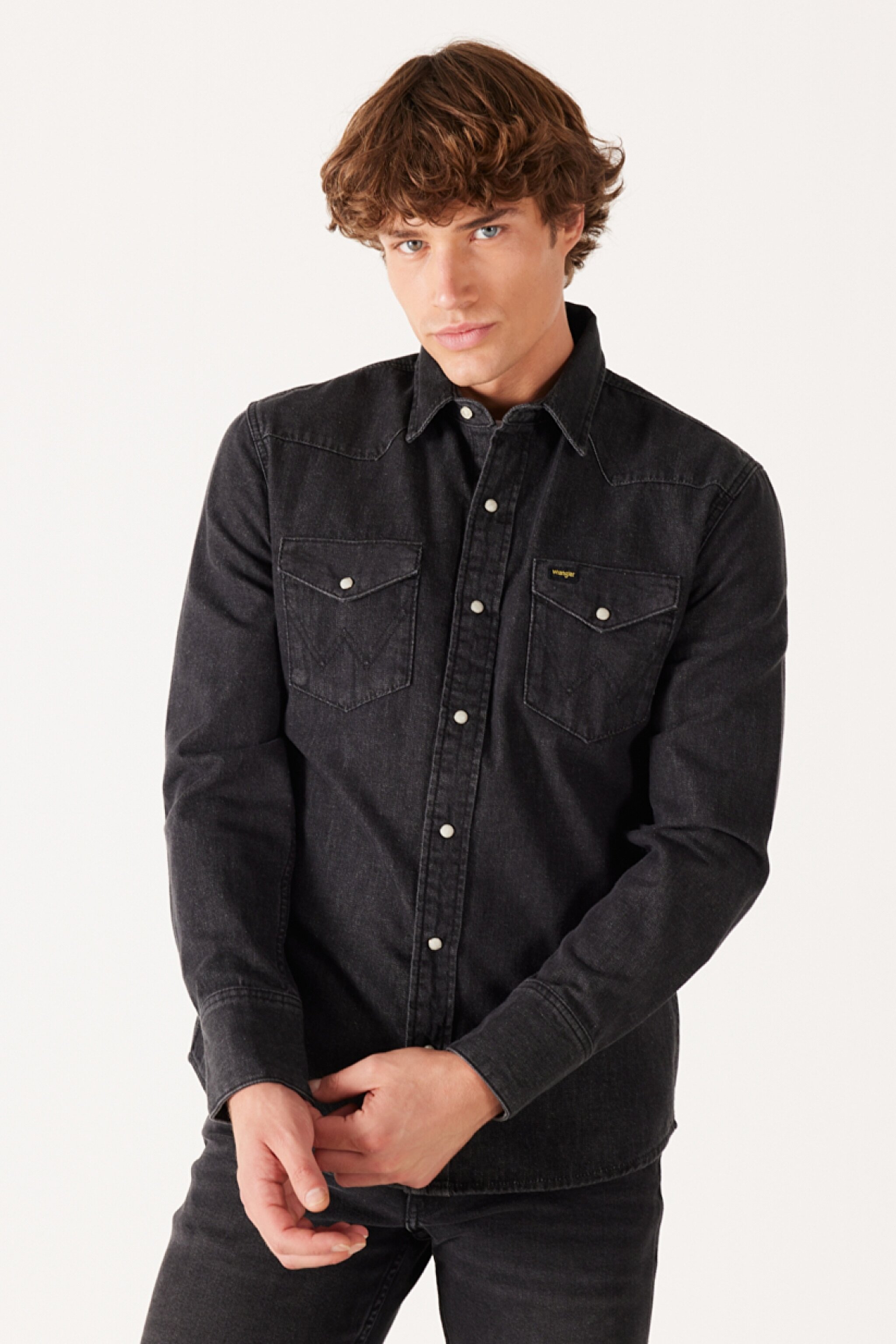 Regular Fit Normal Kesim %100 Pamuk Denim Gömlek - Anthracite-W5MSMR339 (görsel 2)