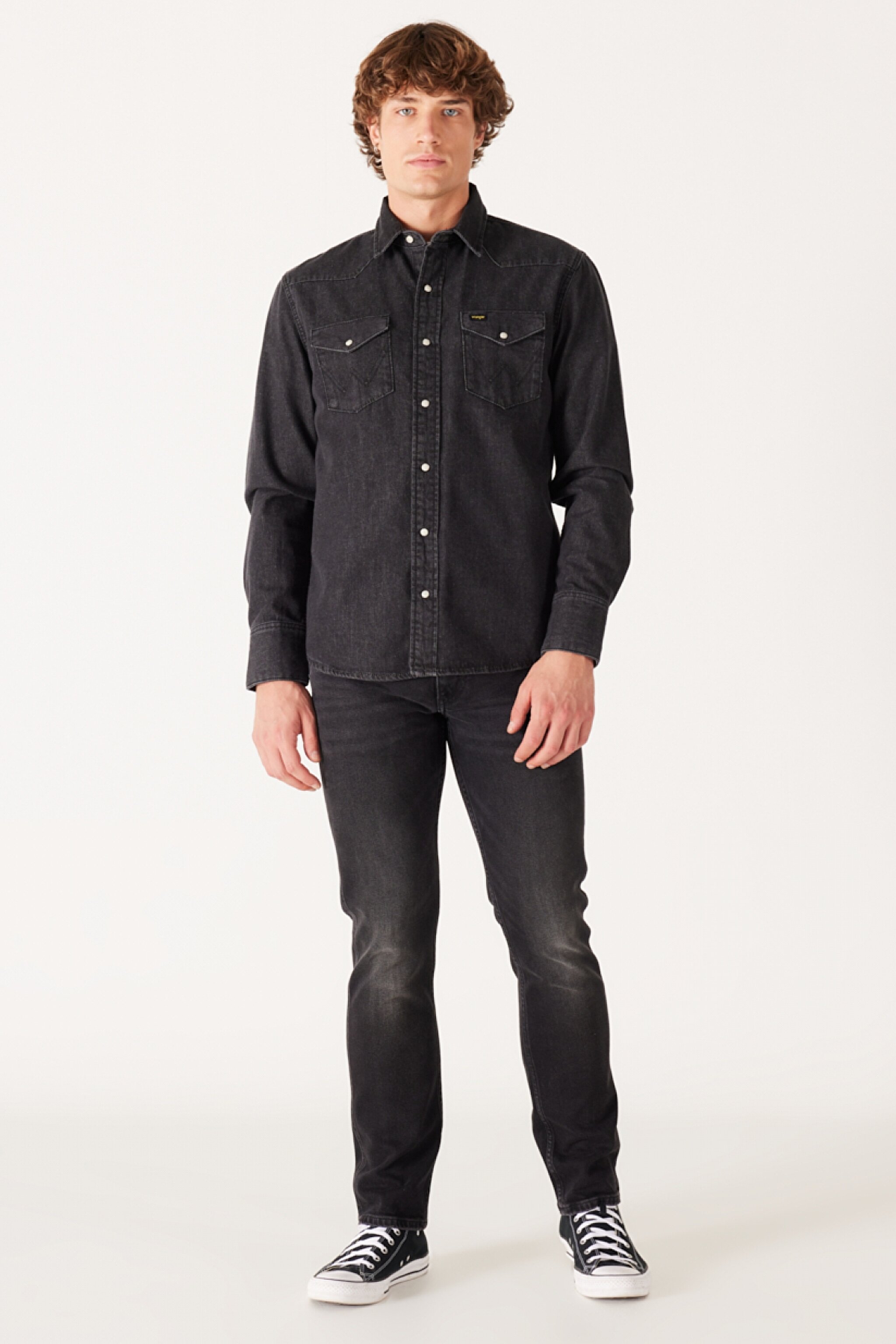 Regular Fit Normal Kesim %100 Pamuk Denim Gömlek - Anthracite-W5MSMR339 (görsel 4)