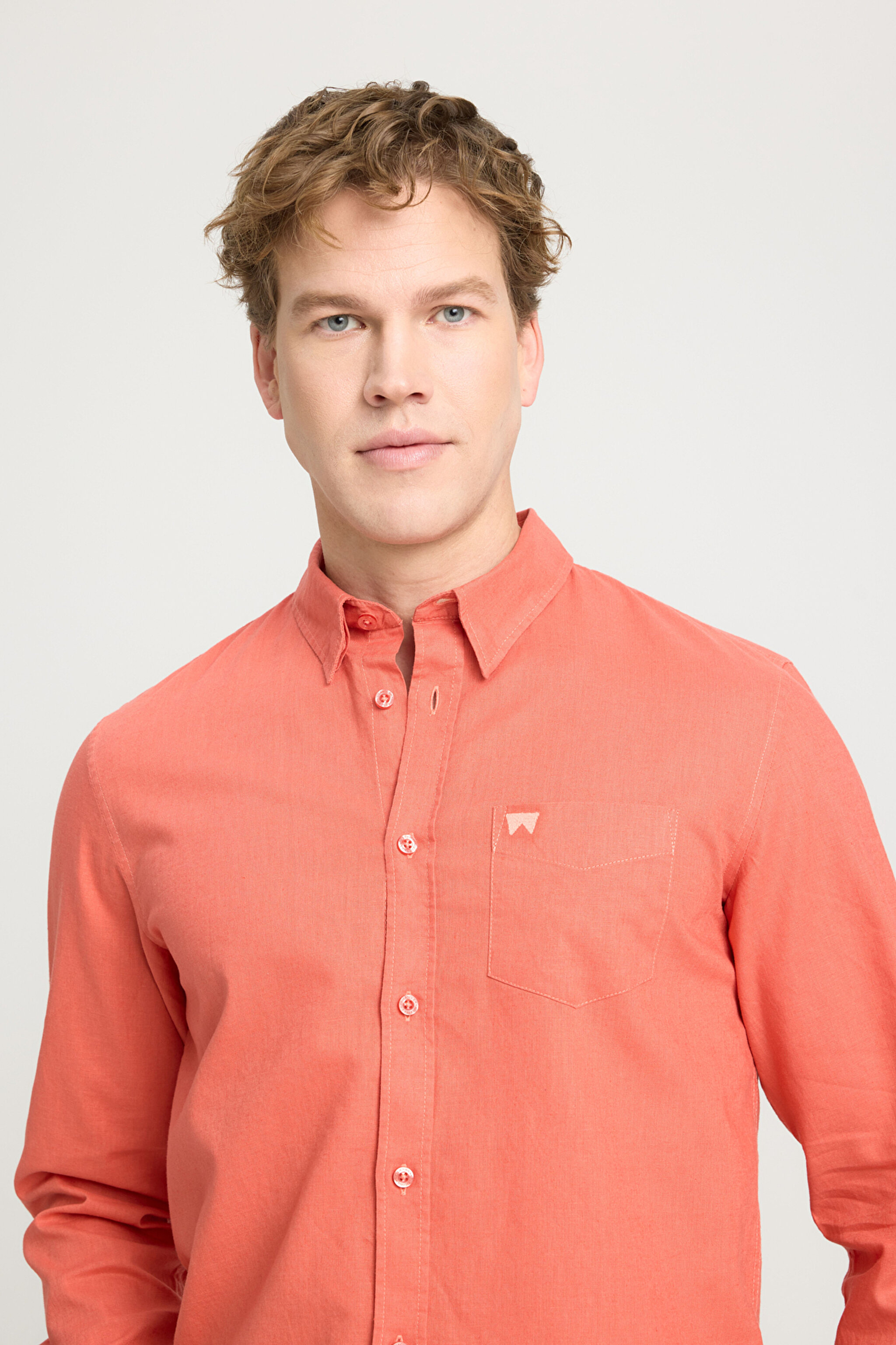 Regular Fit Normal Kesim Turuncu Gömlek - Burnt Sienna-W5MY20527933L (görsel 2)