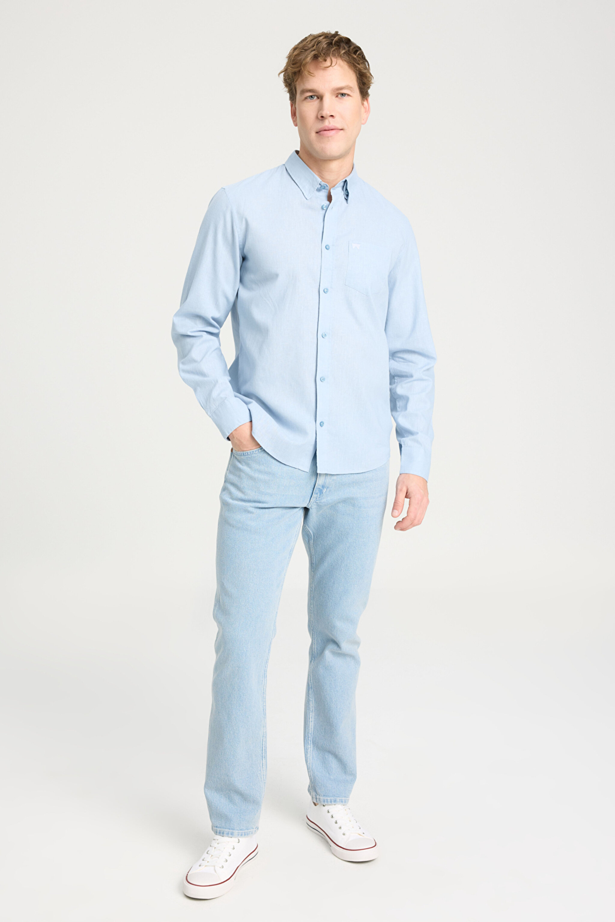 Regular Fit Normal Kesim Açık Mavi Gömlek - Blue Fog-W5MY205279M31 (görsel 3)