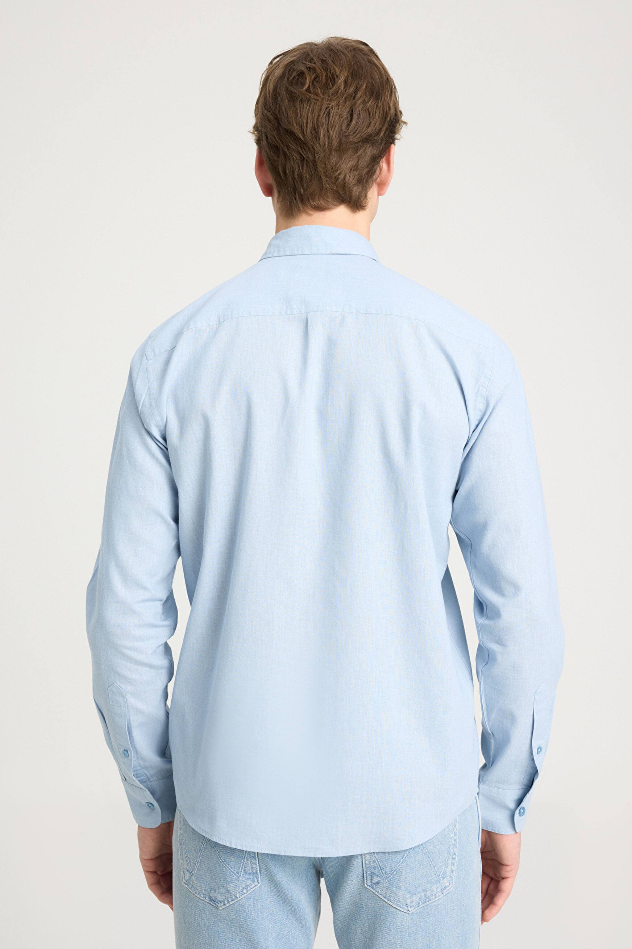 Regular Fit Normal Kesim Açık Mavi Gömlek - Blue Fog-W5MY205279M31 (görsel 5)