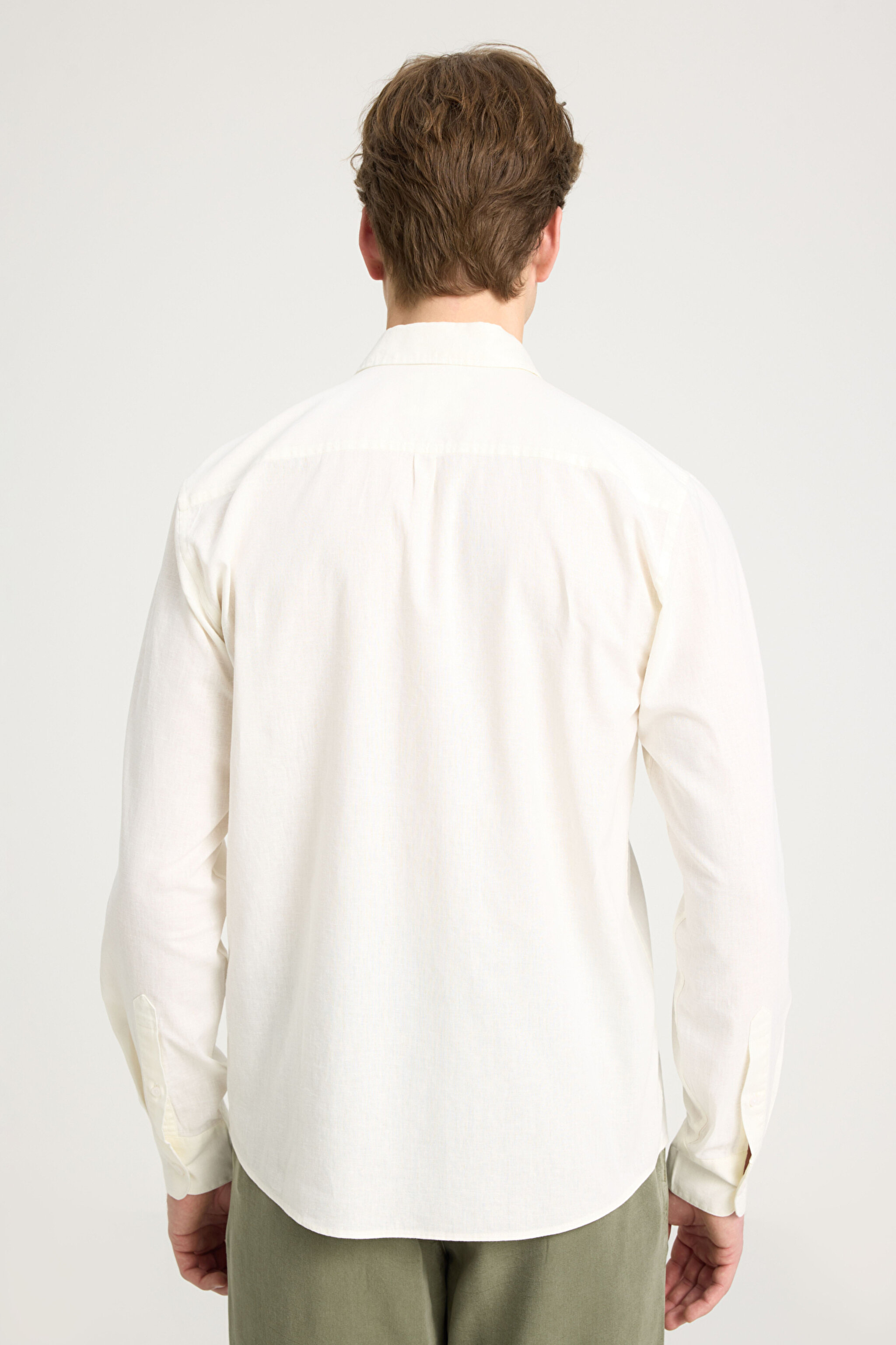 Regular Fit Normal Kesim Ekru Gömlek - Worn White-W5MY205279M50 (görsel 5)