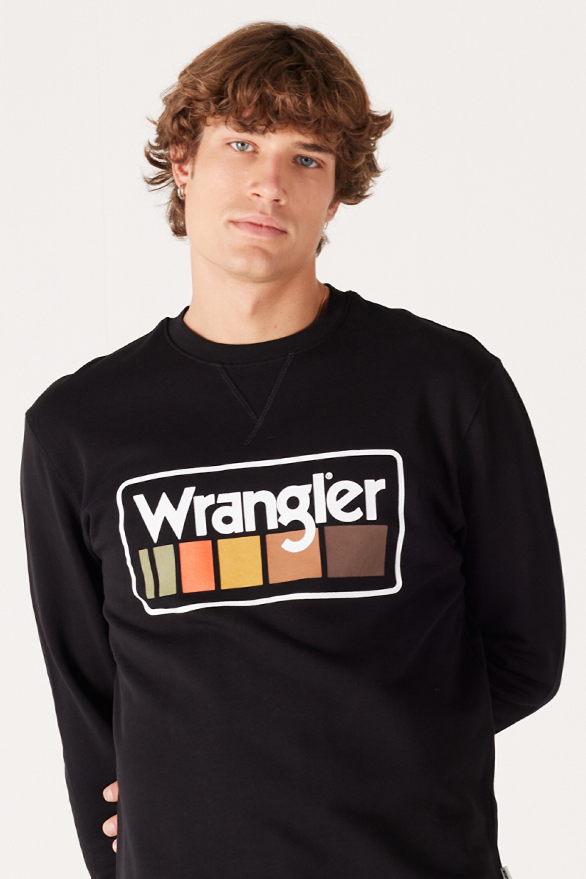 Regular Fit Normal Kesim %100 Pamuk İçi Polarlı Siyah Sweatshirt - Black-W646H1001 (görsel 2)