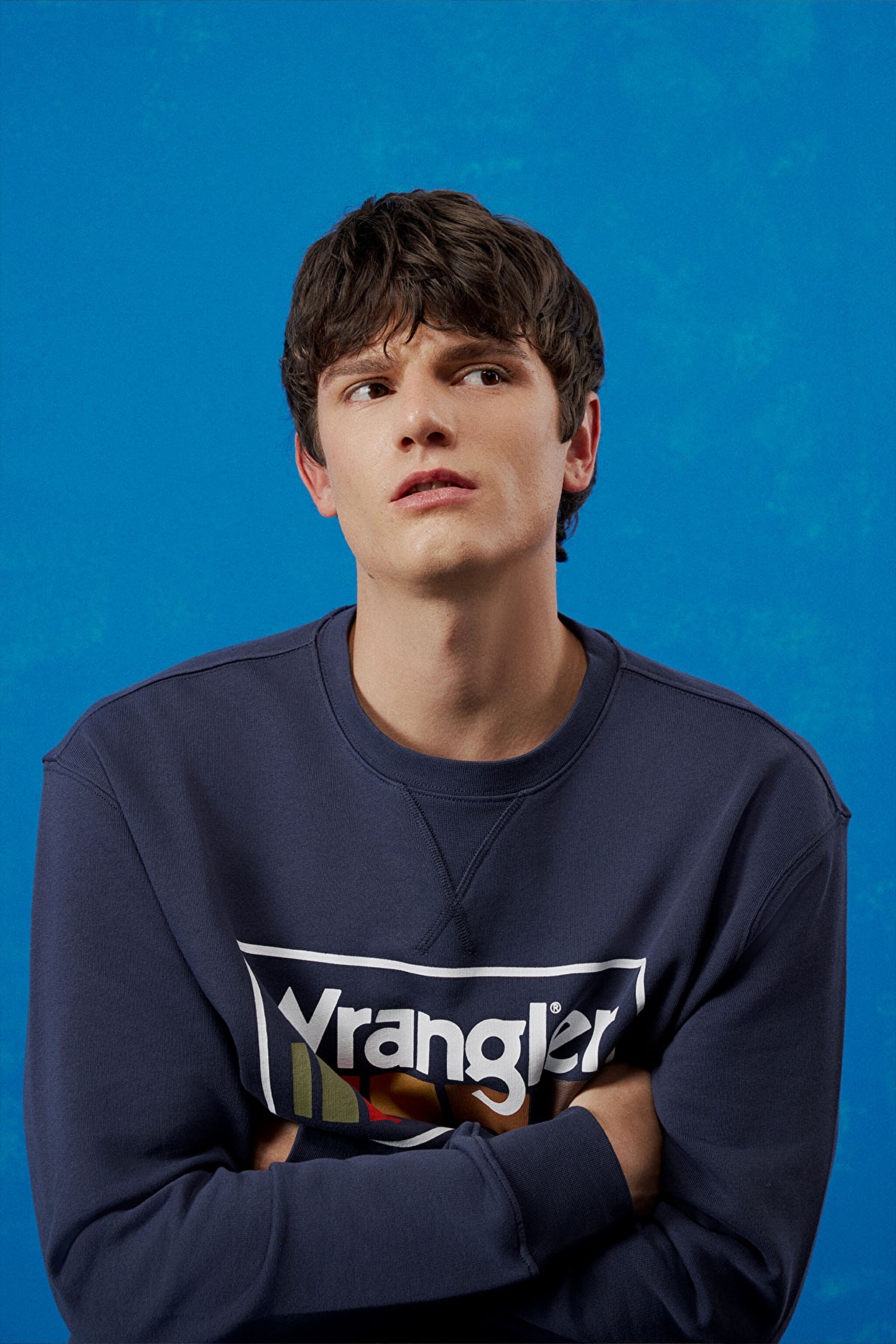Regular Fit Normal Kesim %100 Pamuk İçi Polarlı Lacivert Sweatshirt - Navy-W646H1114