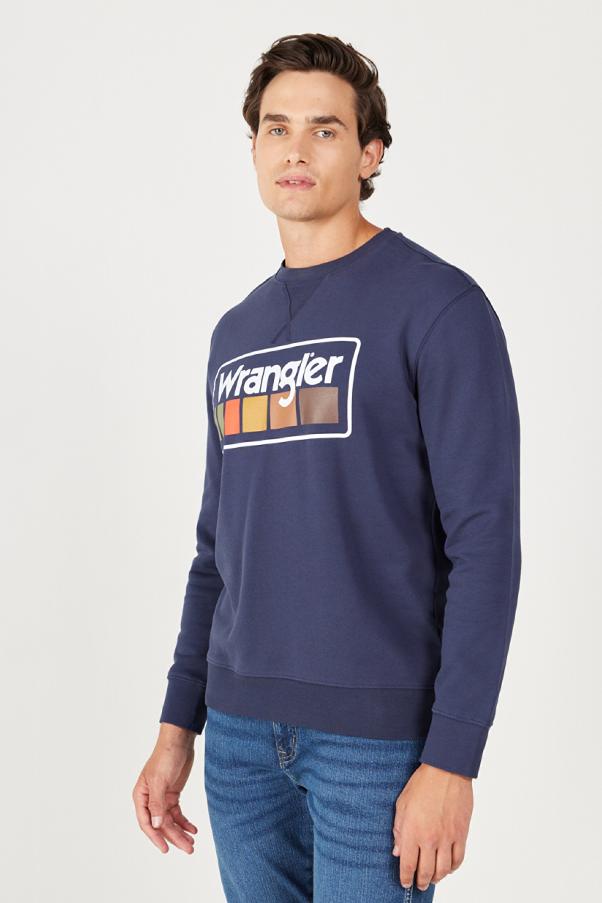 Regular Fit Normal Kesim %100 Pamuk İçi Polarlı Lacivert Sweatshirt - Navy-W646H1114 (görsel 5)