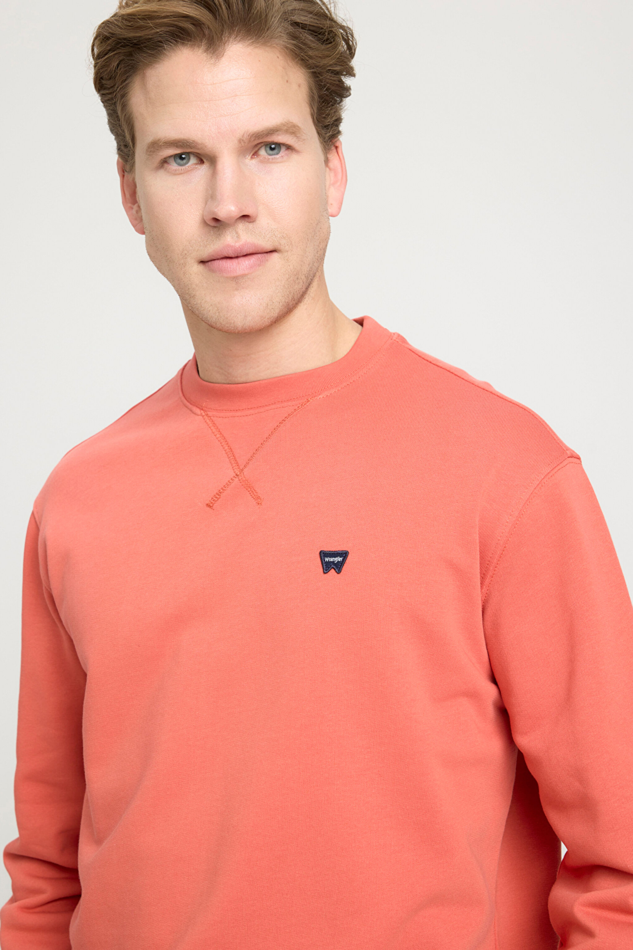 Regular Fit Normal Kesim Bisiklet Yaka %100 Pamuk Turuncu Sweatshirt - Burnt Sienna-W66120554333L (görsel 4)